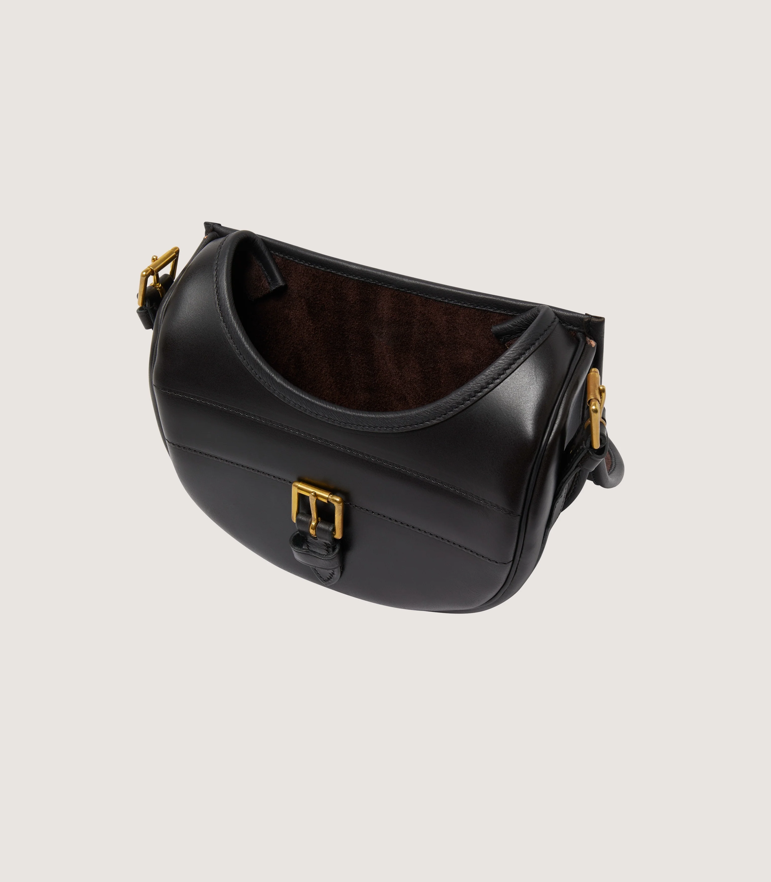 Bridle Leather Cartridge Bag In Dark Brown - Image 4