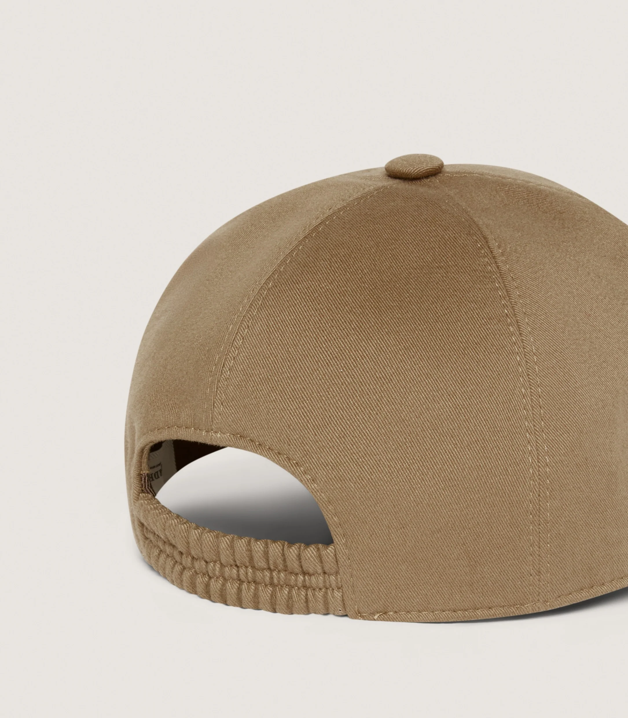 Brushed Cotton Baseball Cap in Khaki - Image 2