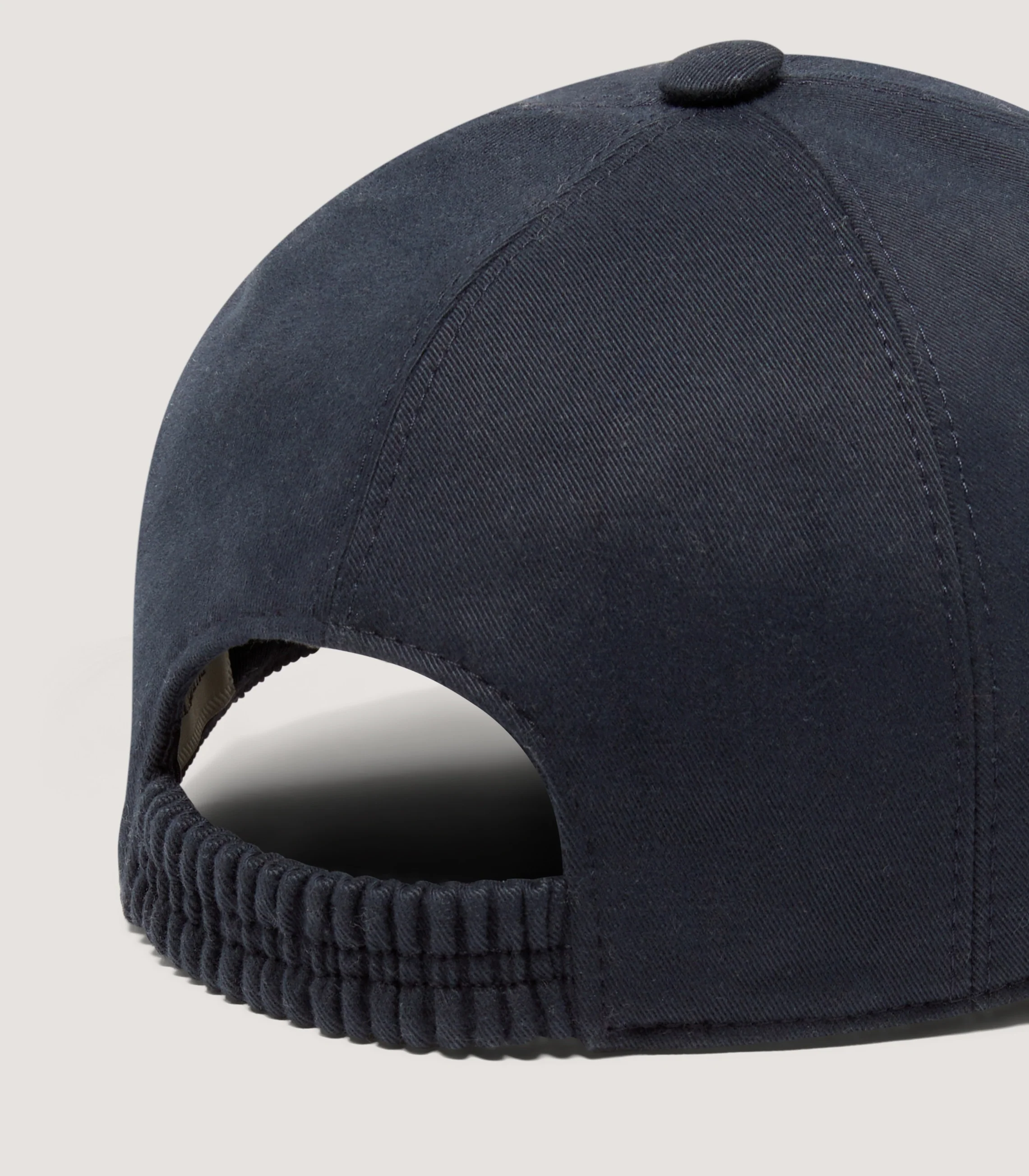 Brushed Cotton Baseball Cap in Navy - Image 2