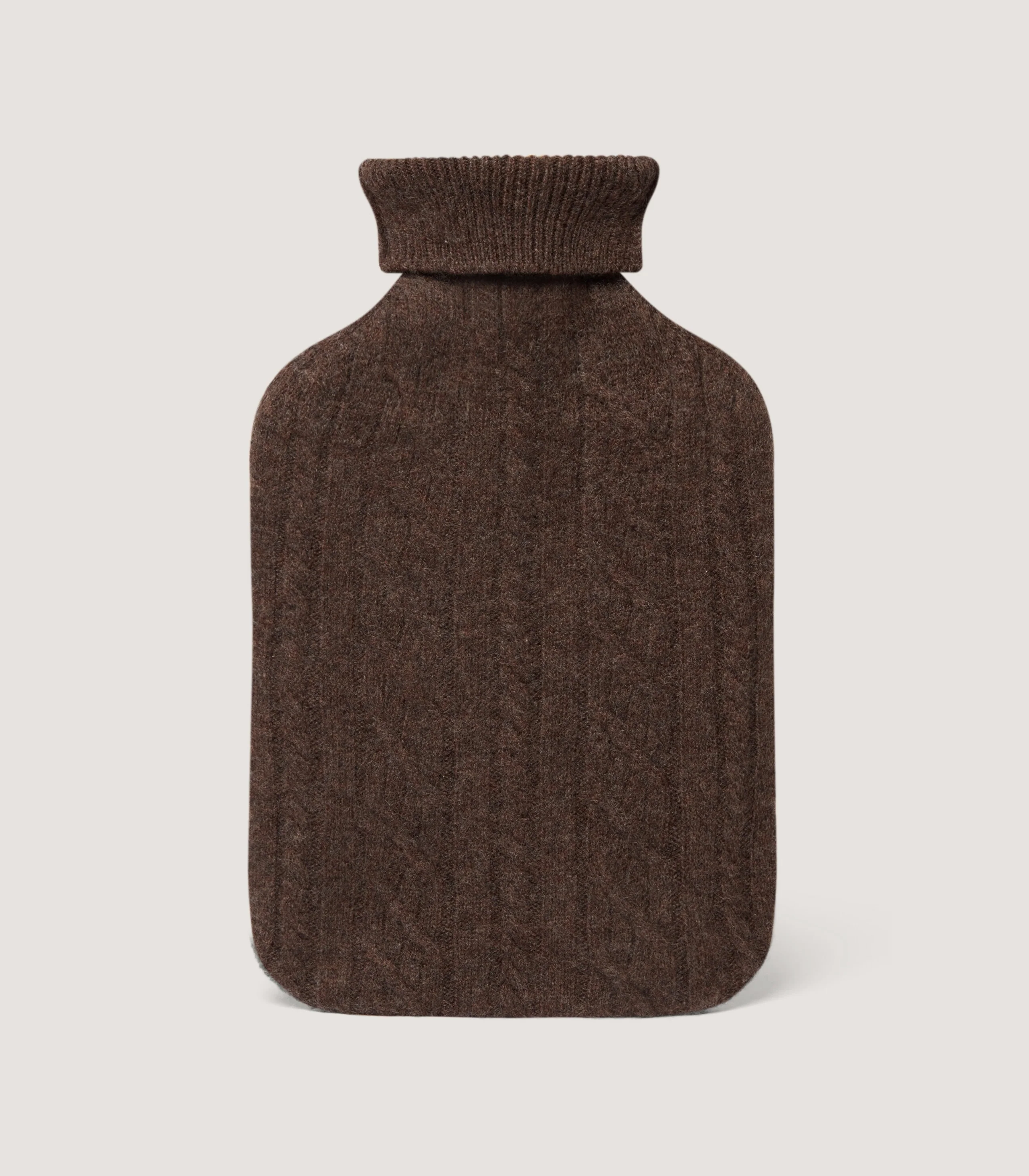 Cable Knit Hot Water Bottle in Walnut