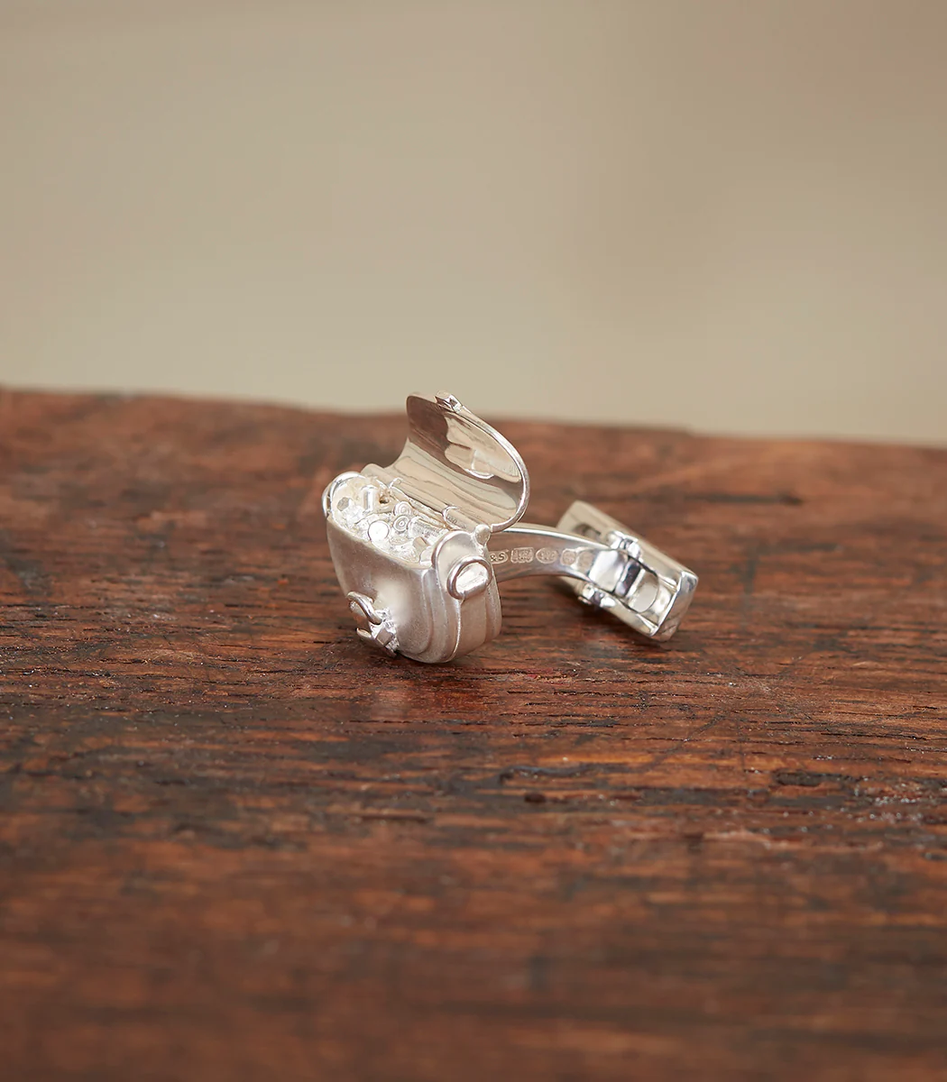 Cartridge Bag Cufflinks In Silver - Image 3
