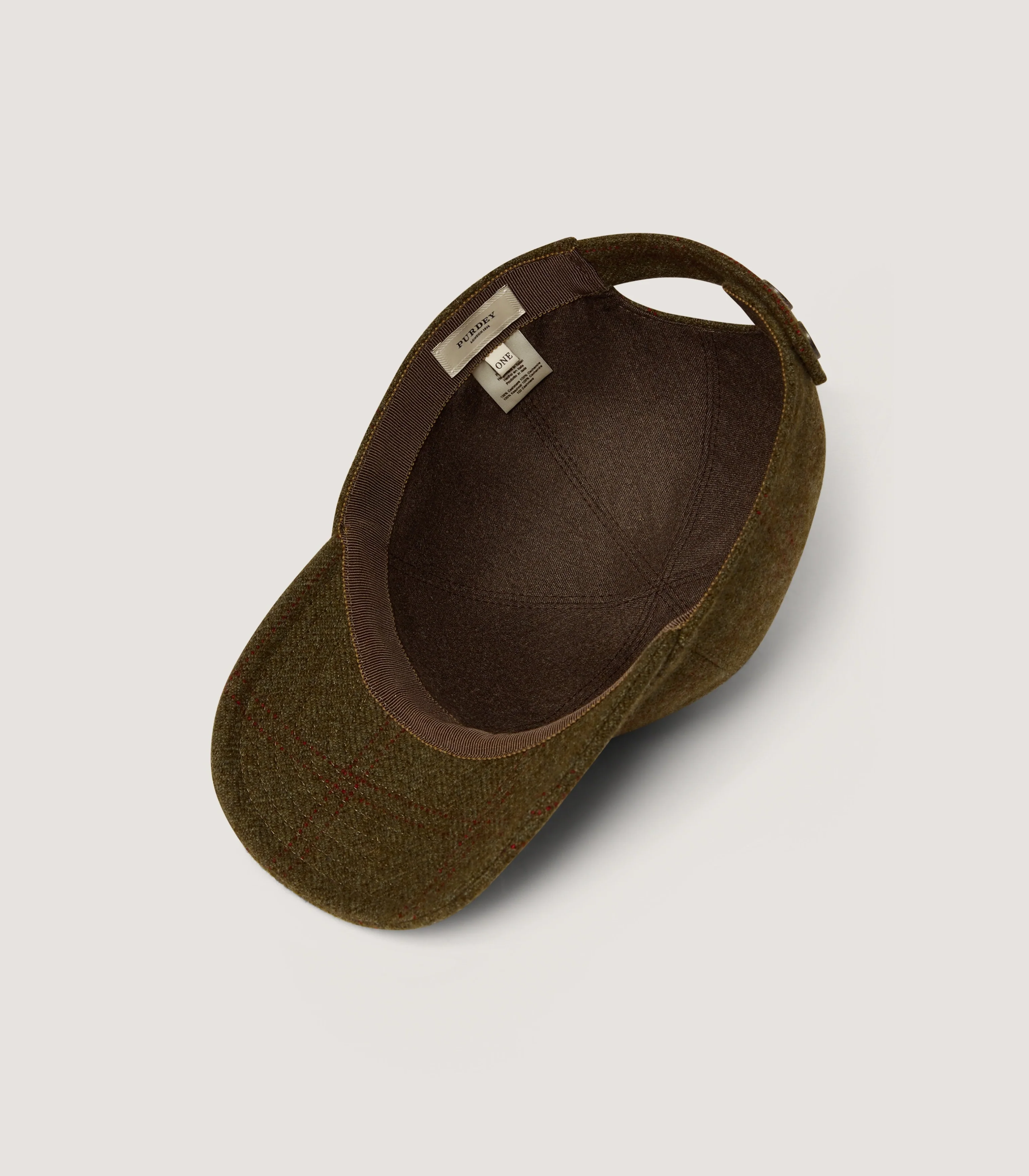 Cashmere Mix Tweed Baseball Cap in Legerwood - Image 3