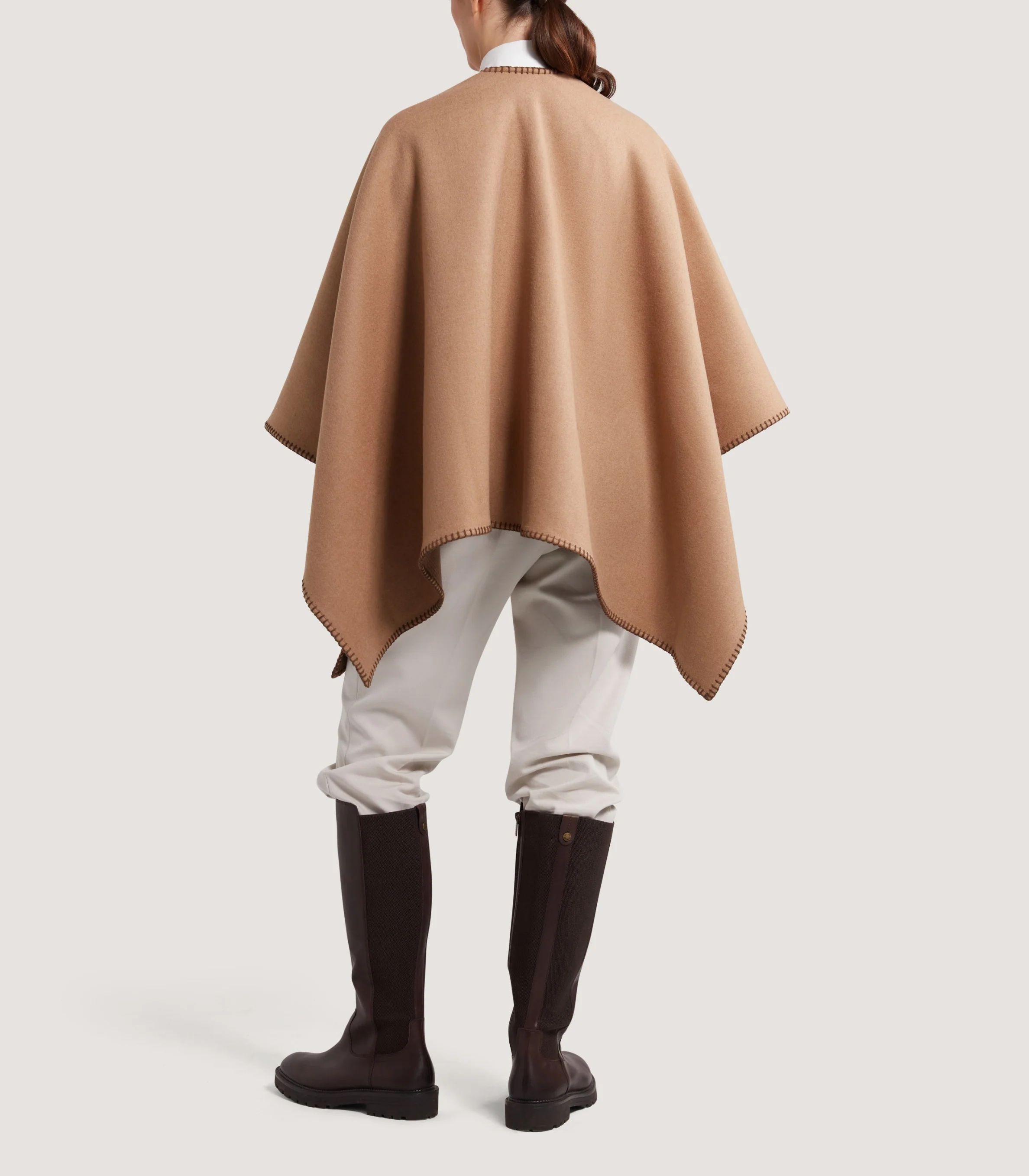 Women's Camel Welbeck Poncho - Image 4