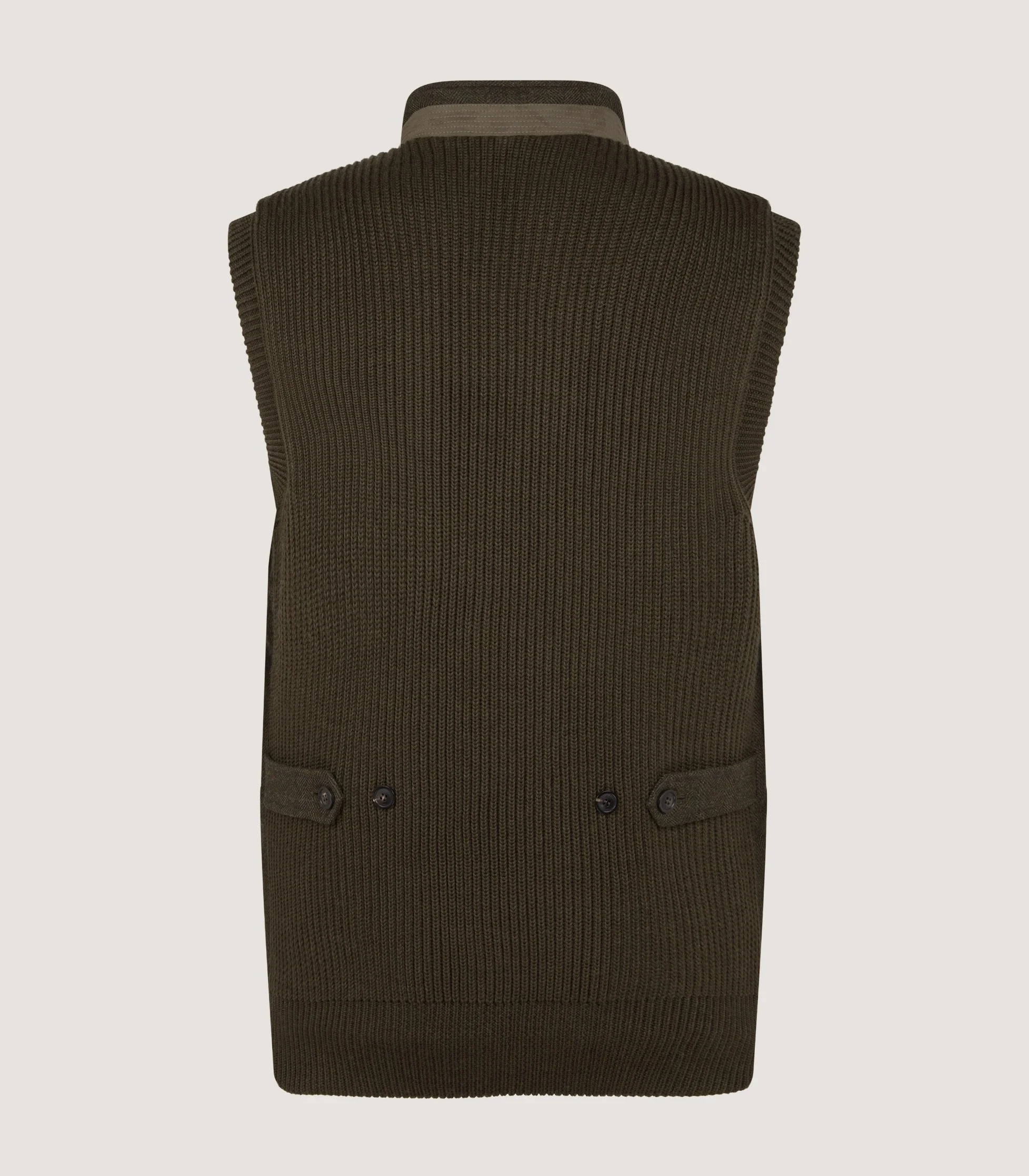 Clarges Knit and Fabric Hybrid Vest in Loden - Image 3