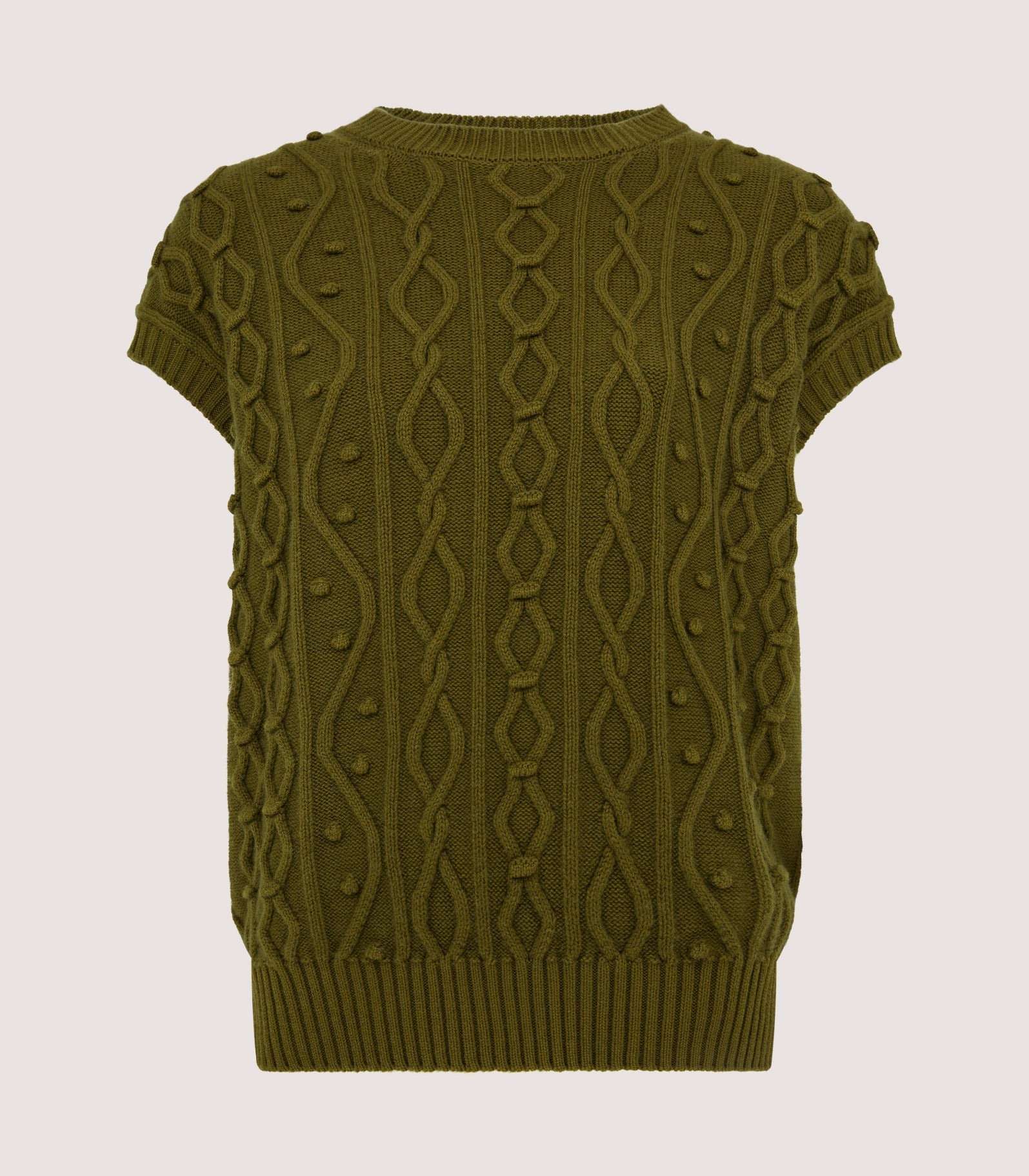 Women's Cotton Cashmere Aran Tank in Olive