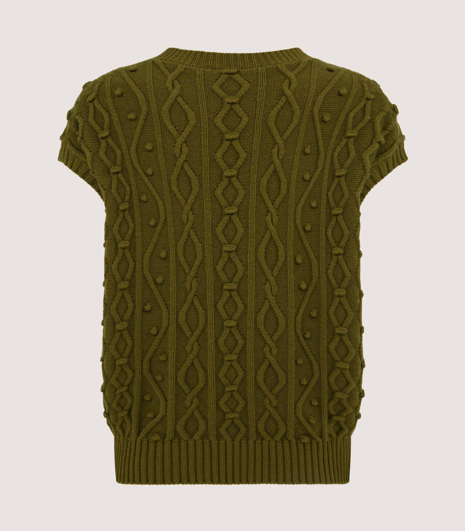 Women's Cotton Cashmere Aran Tank in Olive - Image 3