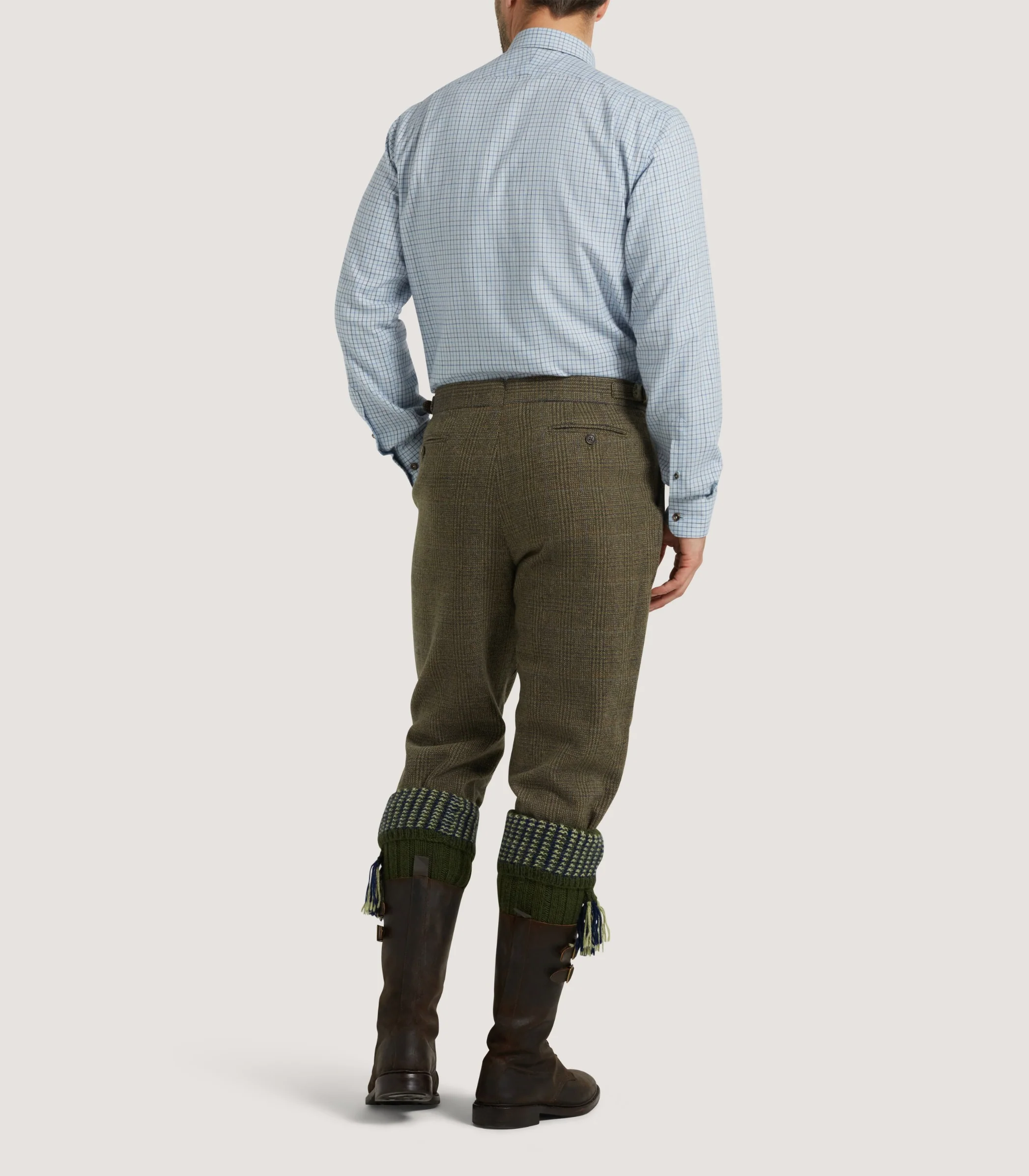 Men's Cotton Cashmere Sporting Shirt In Loch Blue - Image 4