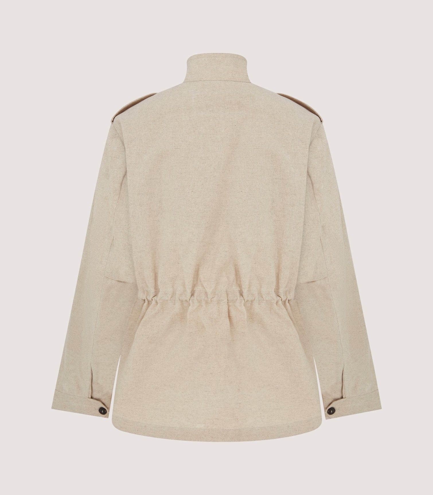 Women's Cotton Linen Field Jacket in Pale Stone - Image 3