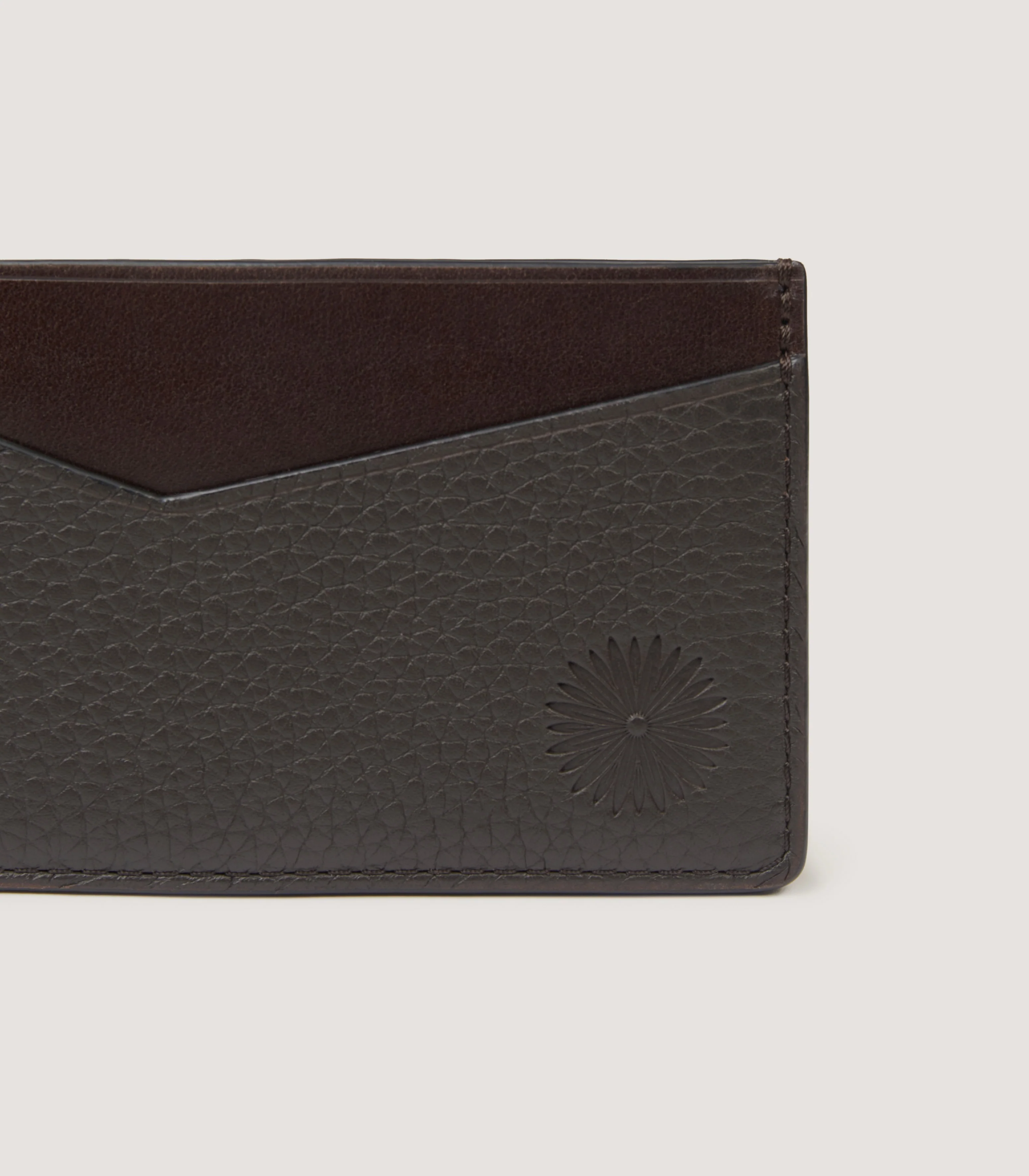 Featherburst Card Holder With D Ring In Dark Brown - Image 4