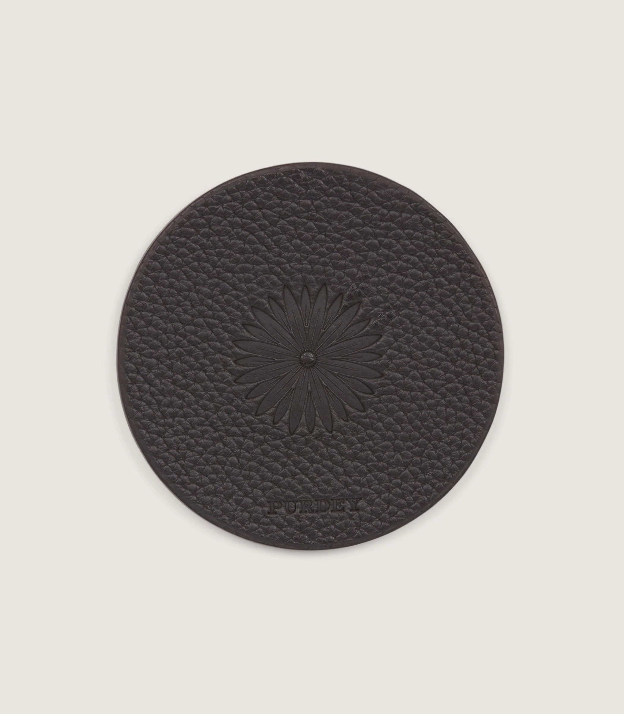 Purdey Leather Featherburst Coaster