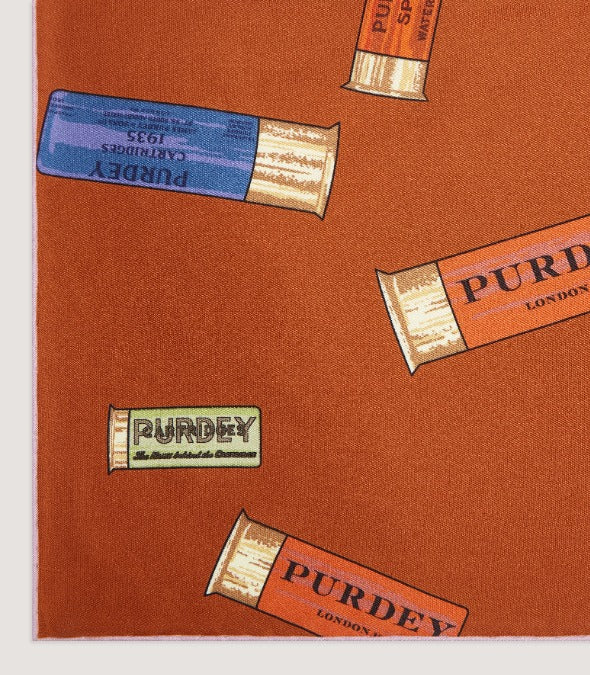 Purdey Cartridges Pocket Square in Rust - Image 2