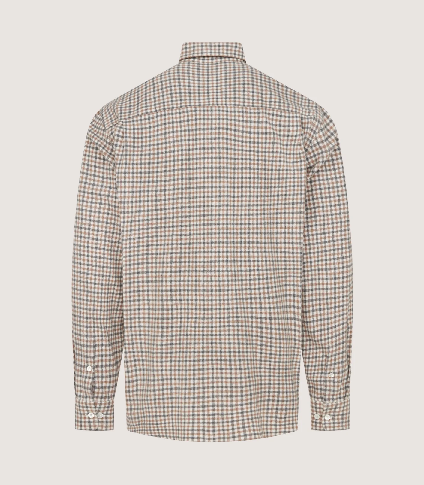 Men's Club Check Double Pocket Shirt In Taupe - Image 3