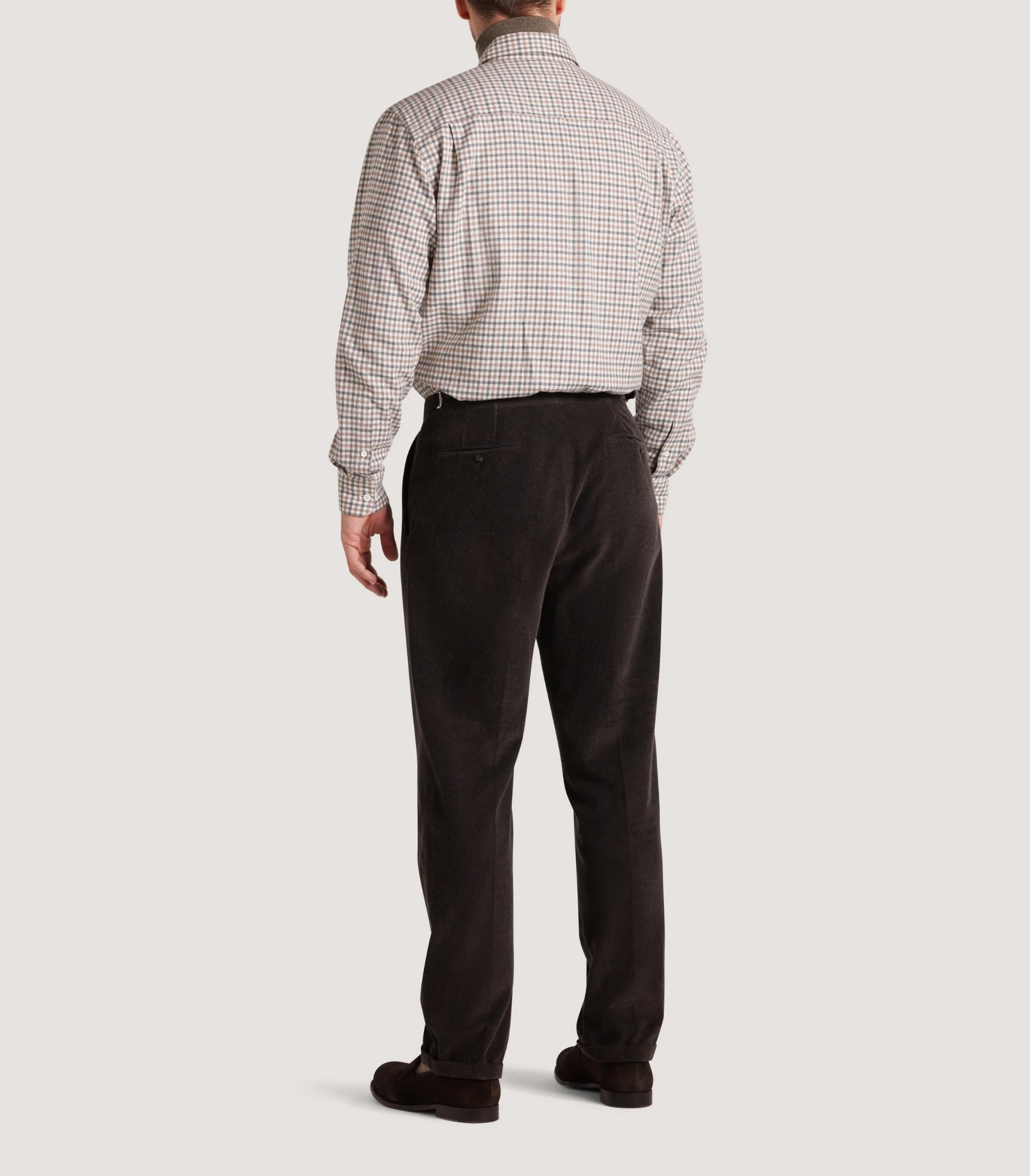 Men's Club Check Double Pocket Shirt In Taupe - Image 5