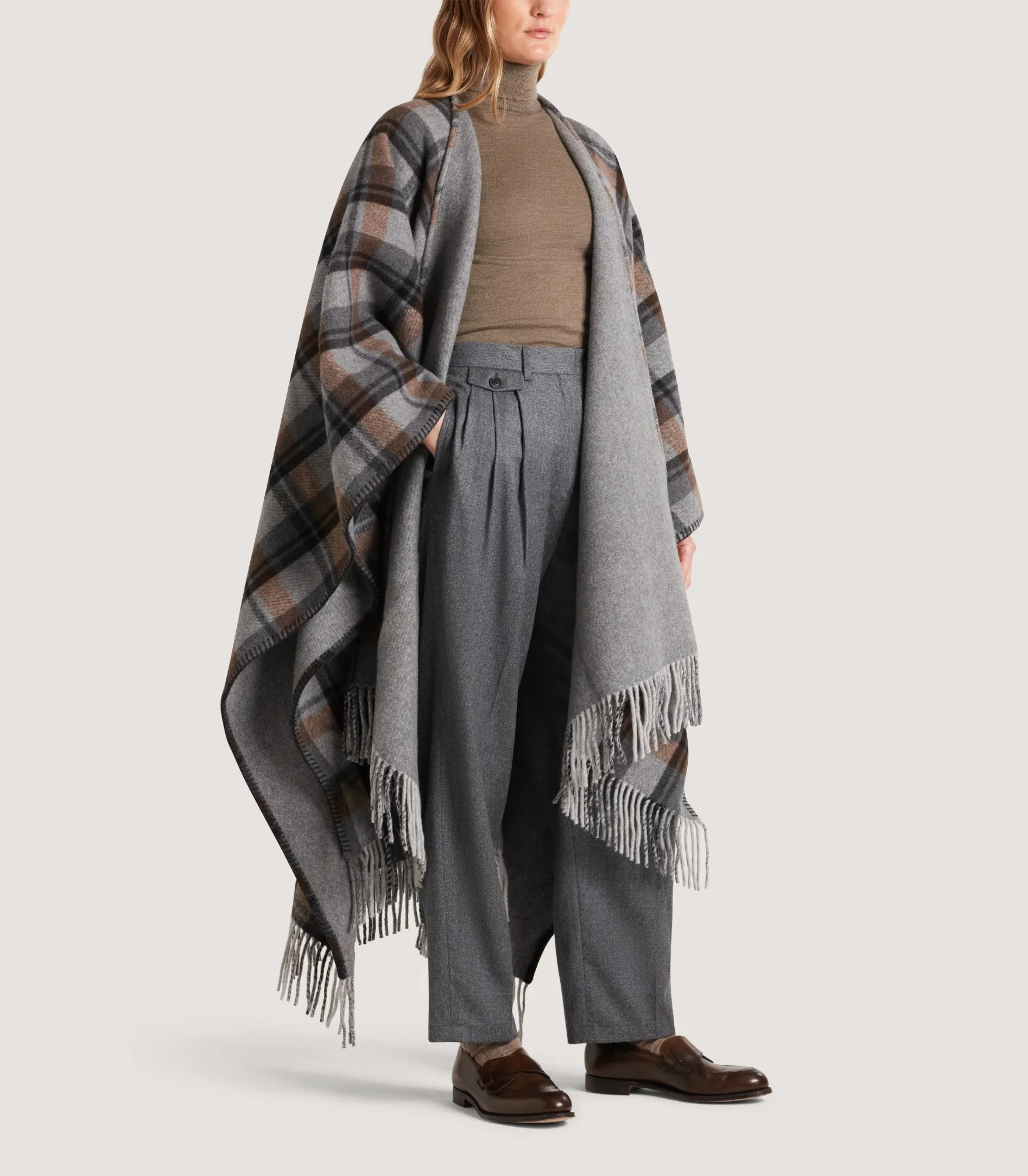 Women's Gun Club Check Reversible Poncho - Image 4