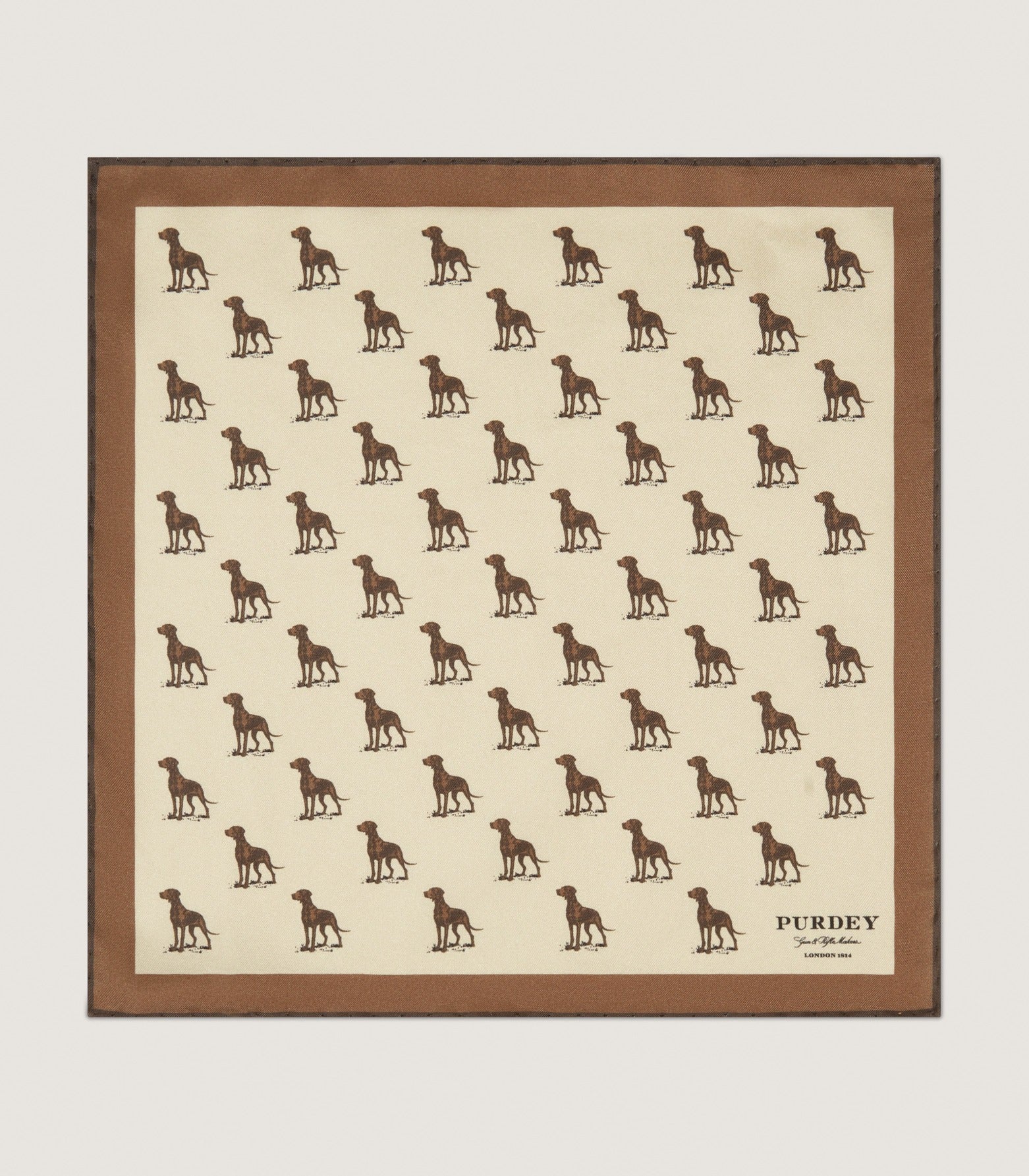Gun Dog Pocket Square in Mushroom