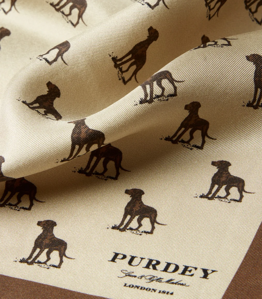 Gun Dog Pocket Square in Mushroom - Image 2
