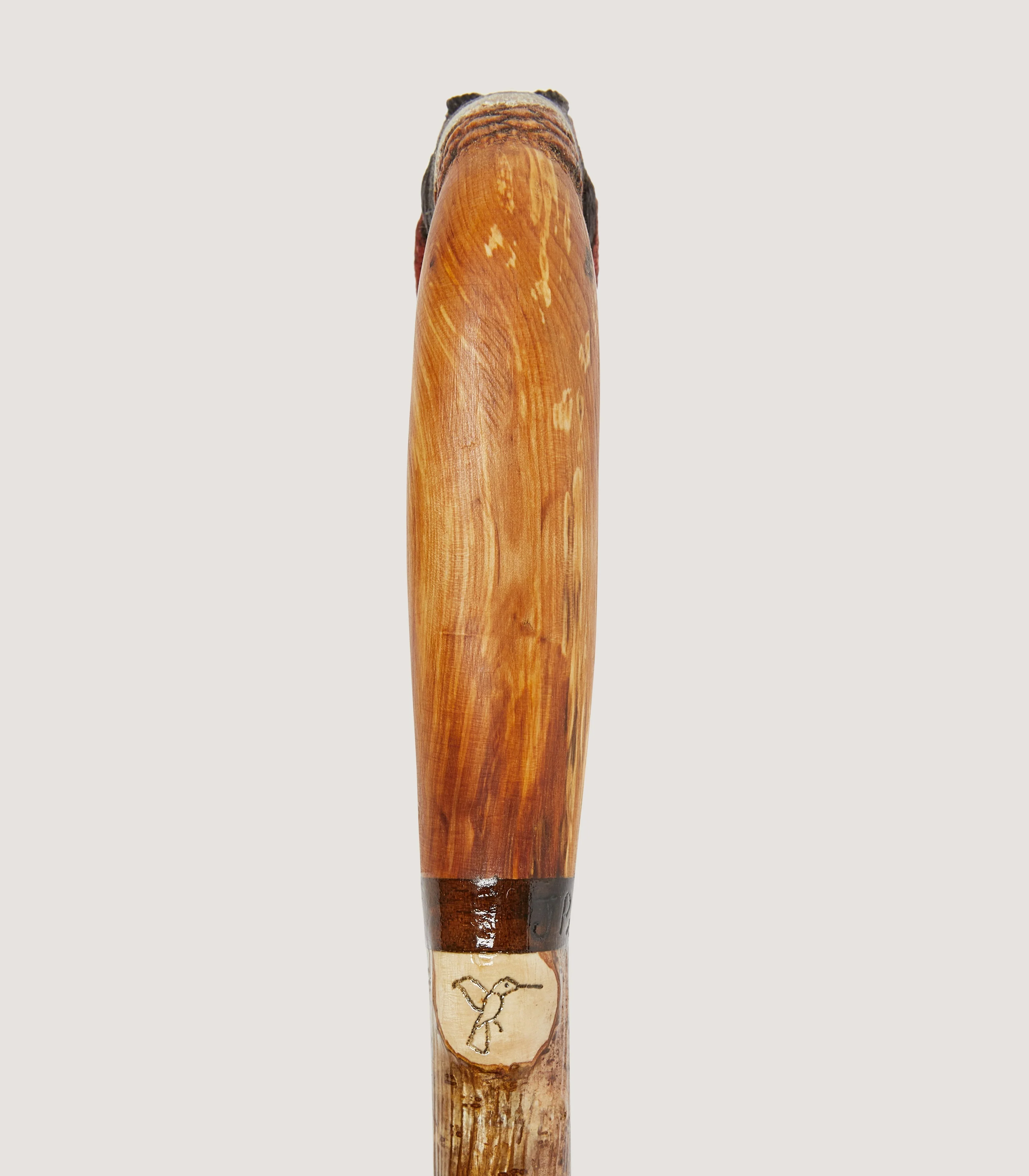 Hand Carved Cock Pheasant Head Walking Stick - Image 3