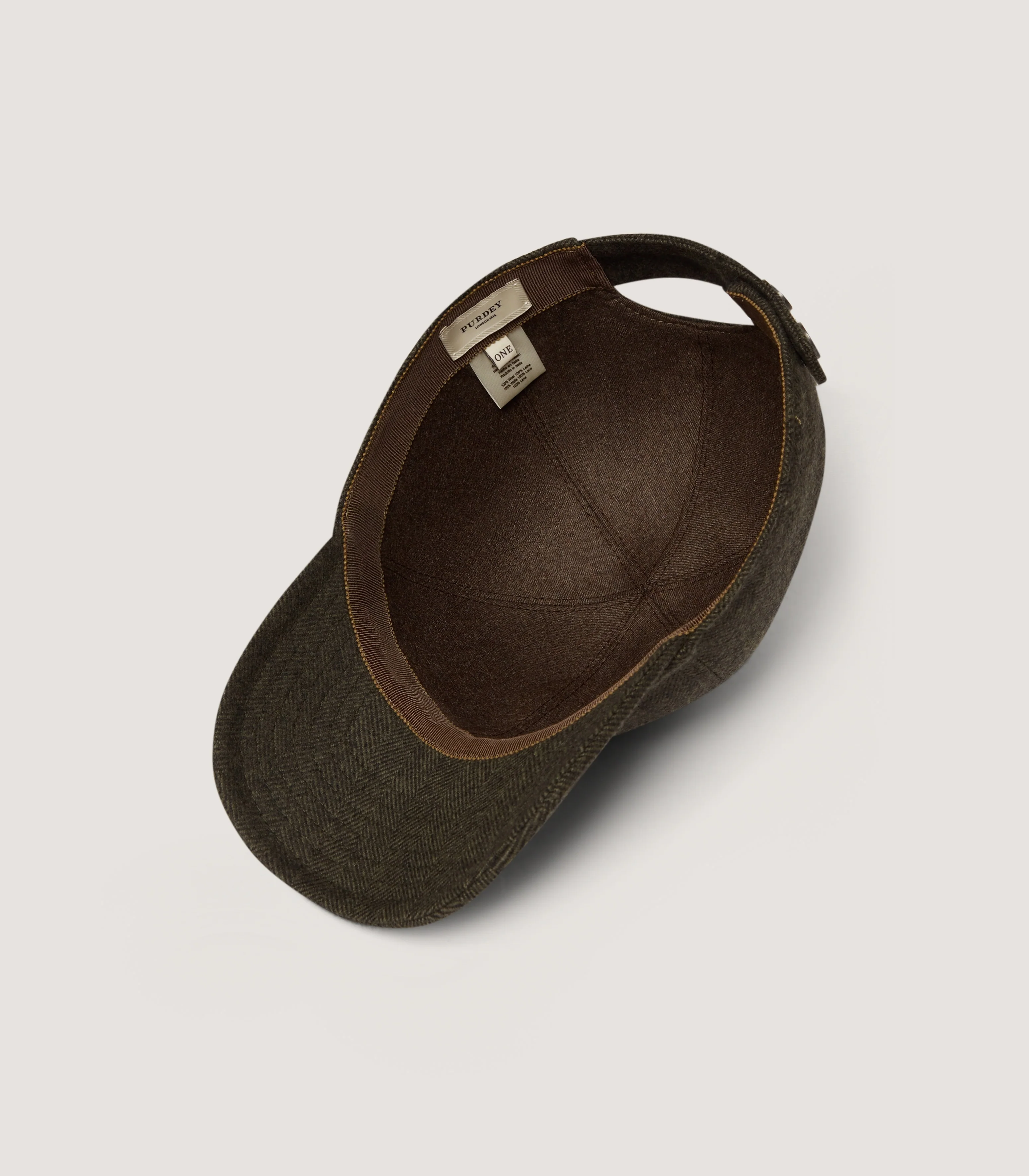 Herringbone Baseball Cap in Loden - Image 3