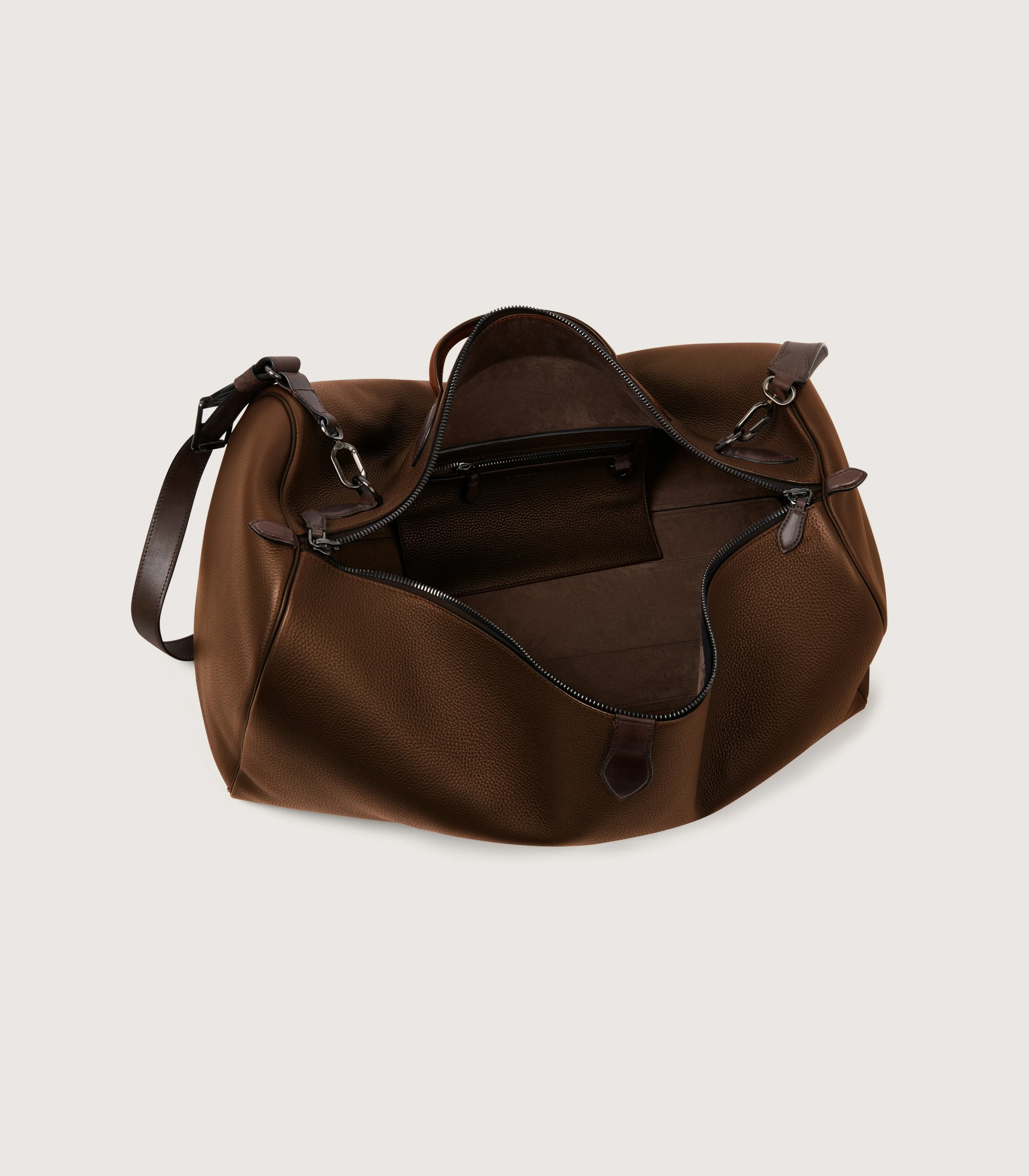 Leather Duffle Holdall Loader In Cognac - Image 3