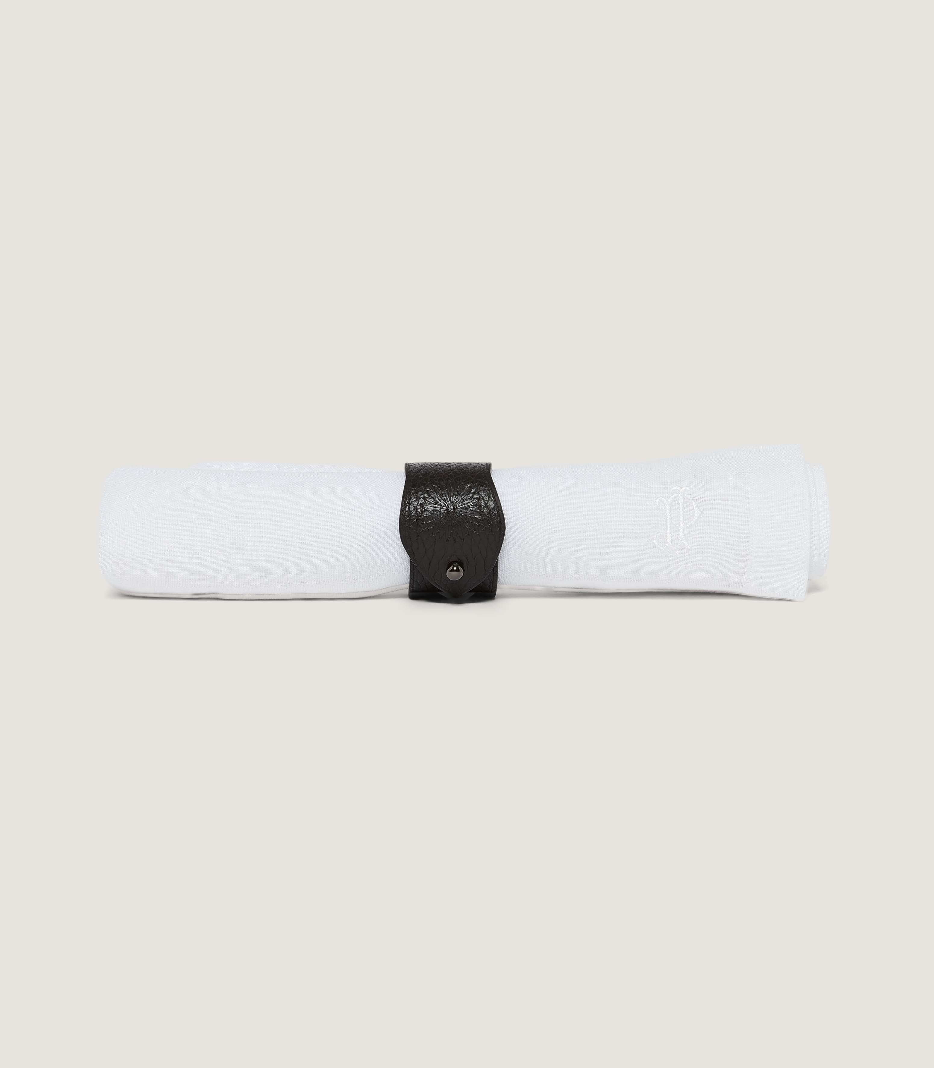 Leather Napkin Ring in Dark Brown - Image 2