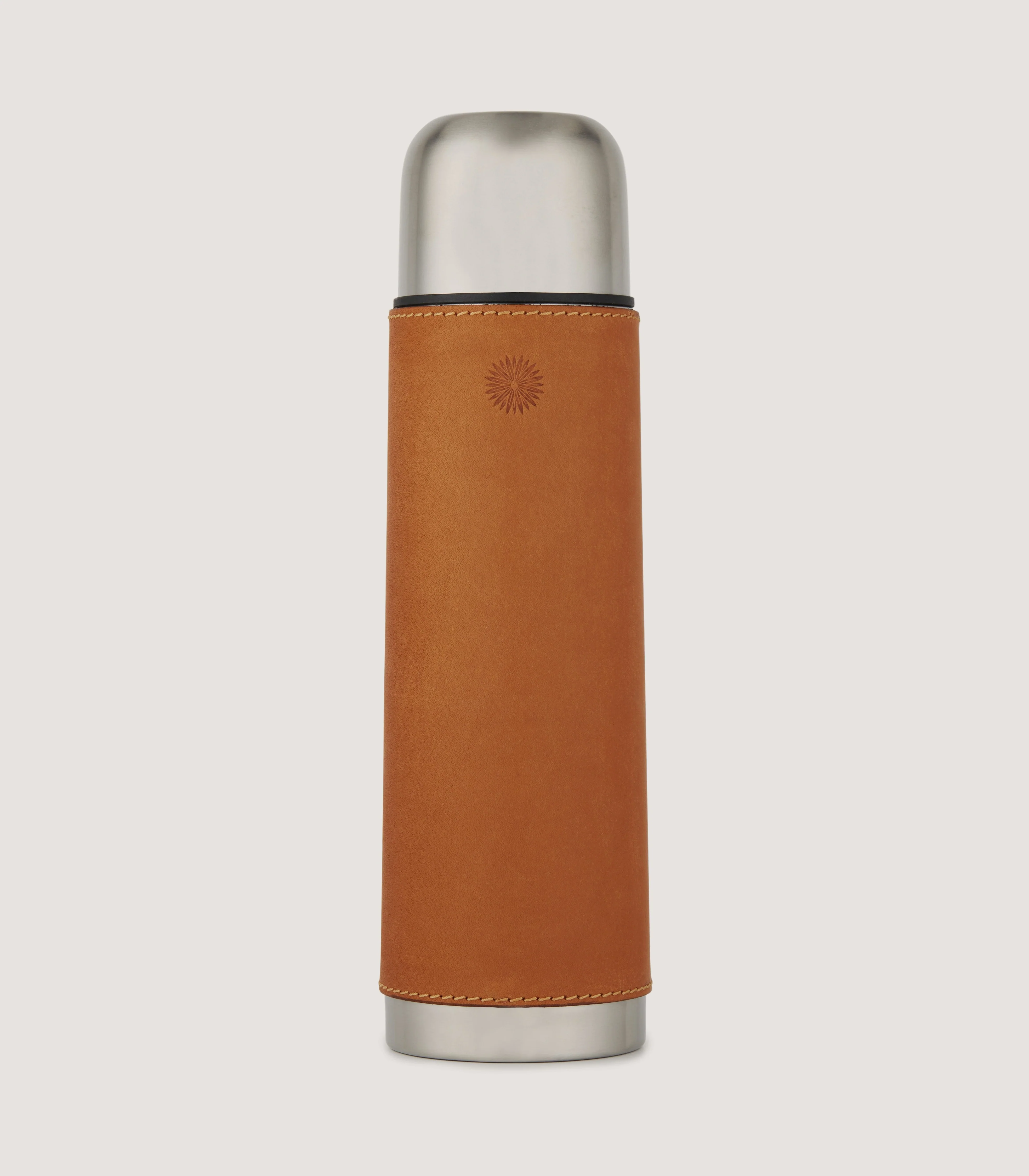 Leather Thermos Flask In Tan