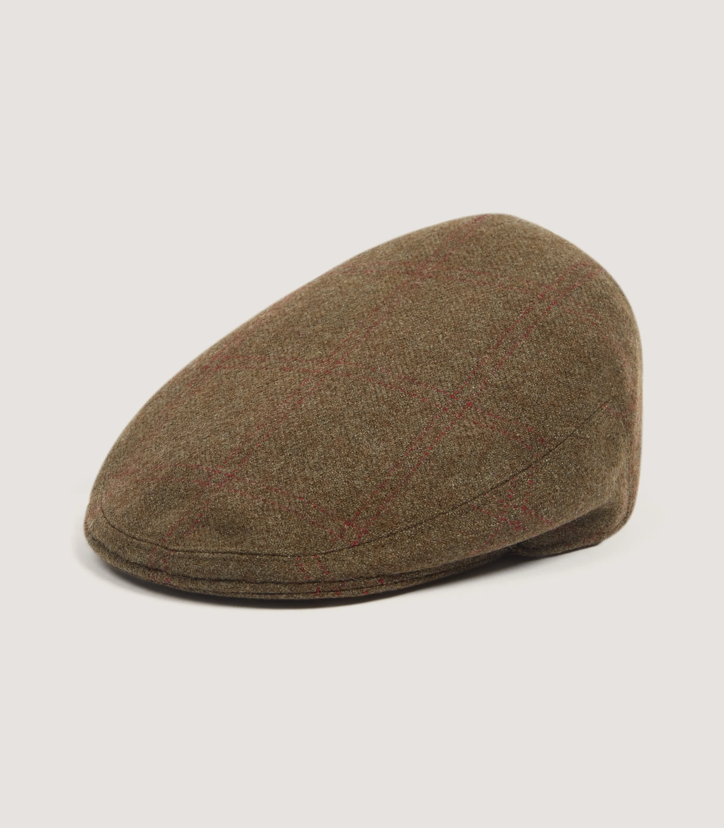 Litton Short Peak Cashmere Tweed Cap in Legerwood