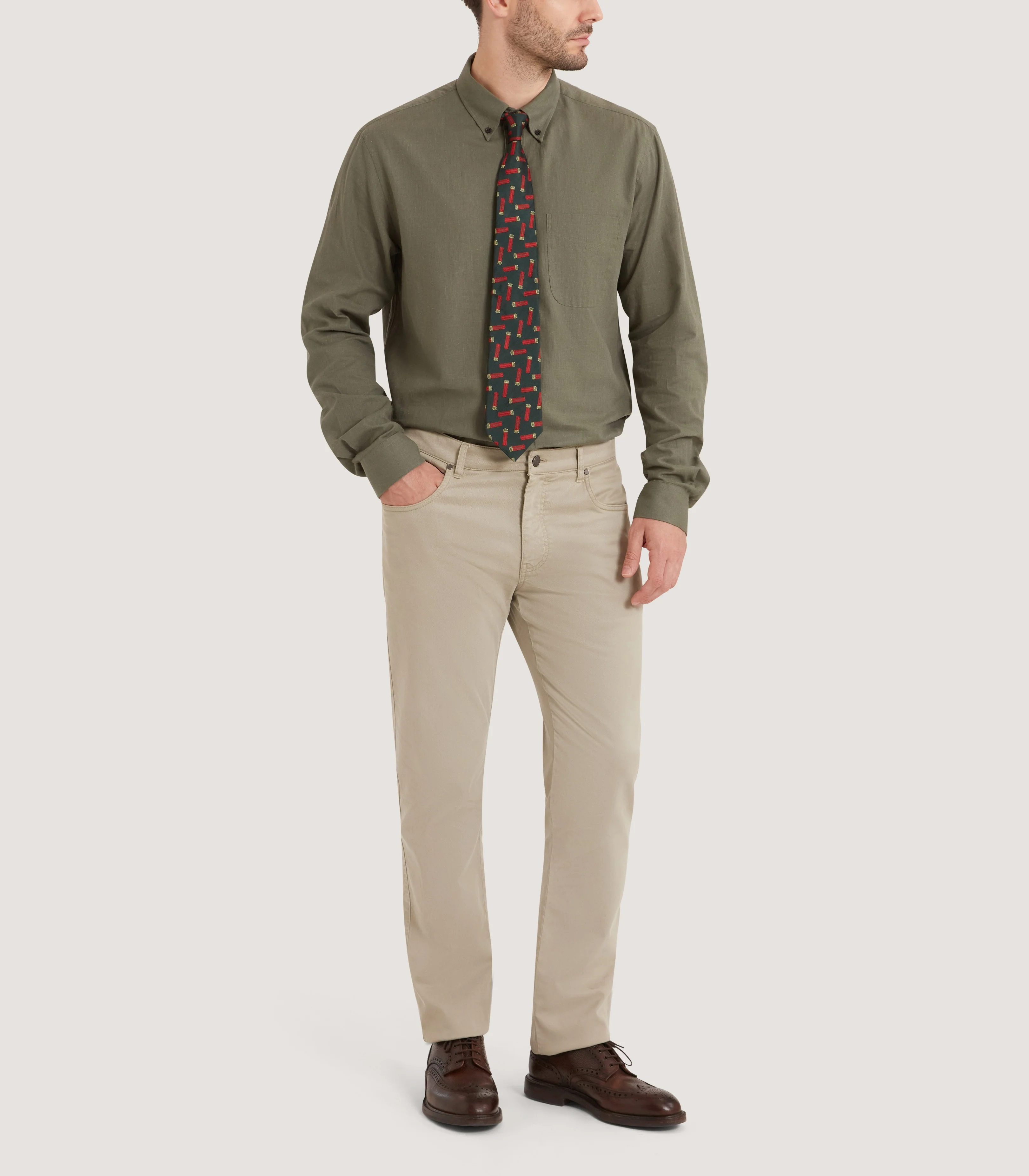 Men's Button Down Collar Shirt in Fern - Image 2