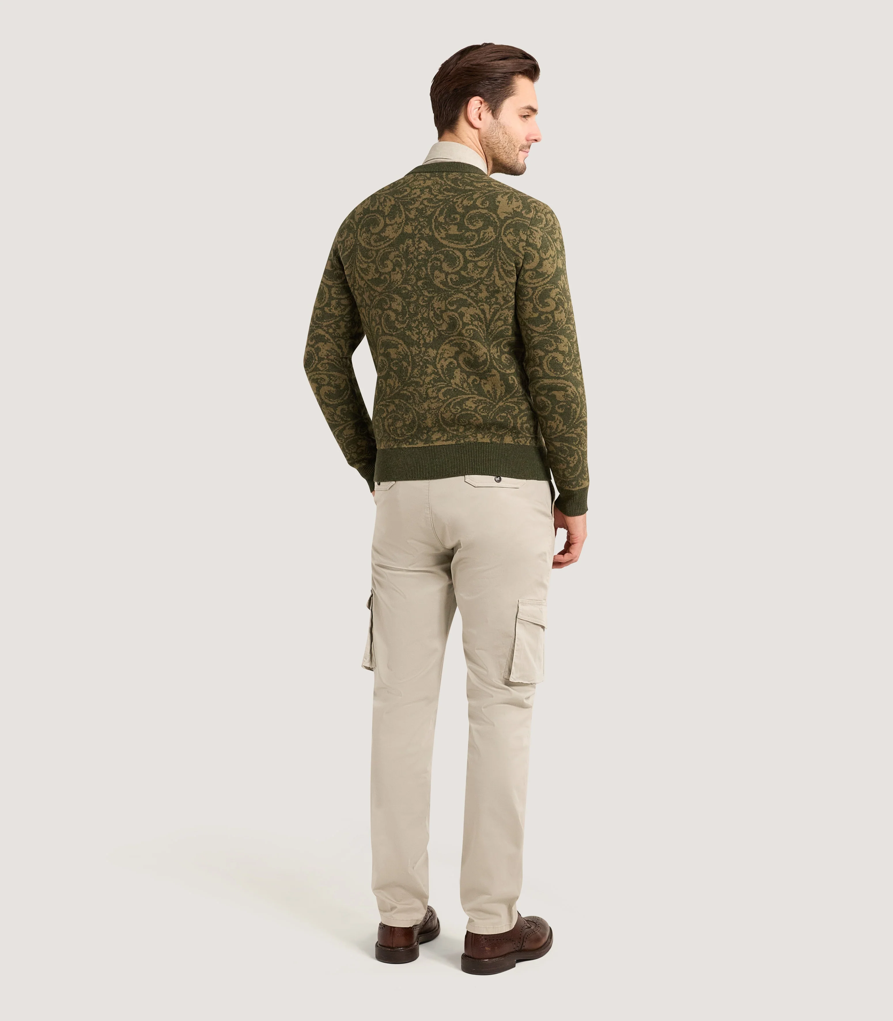 Men's Cargo Trouser in Stone - Image 6