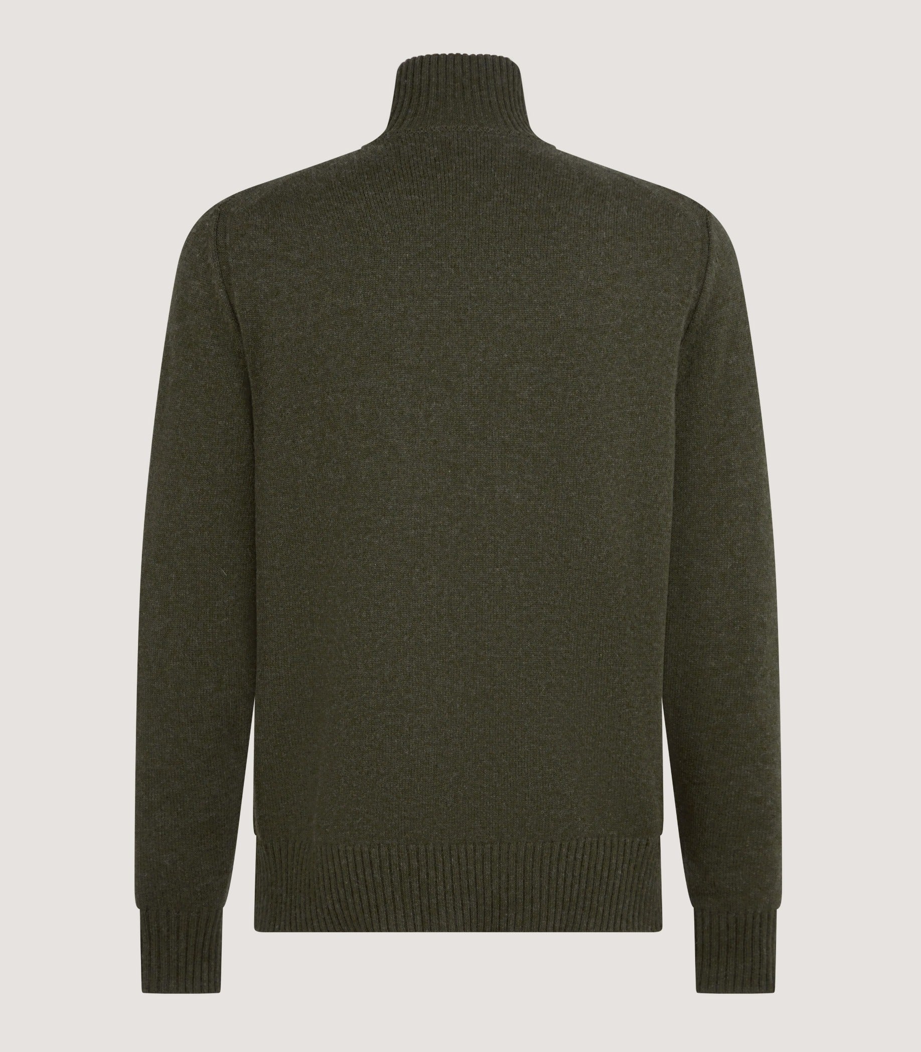 Men's Cashmere Quarter Zip Sweater in Loden - Image 3