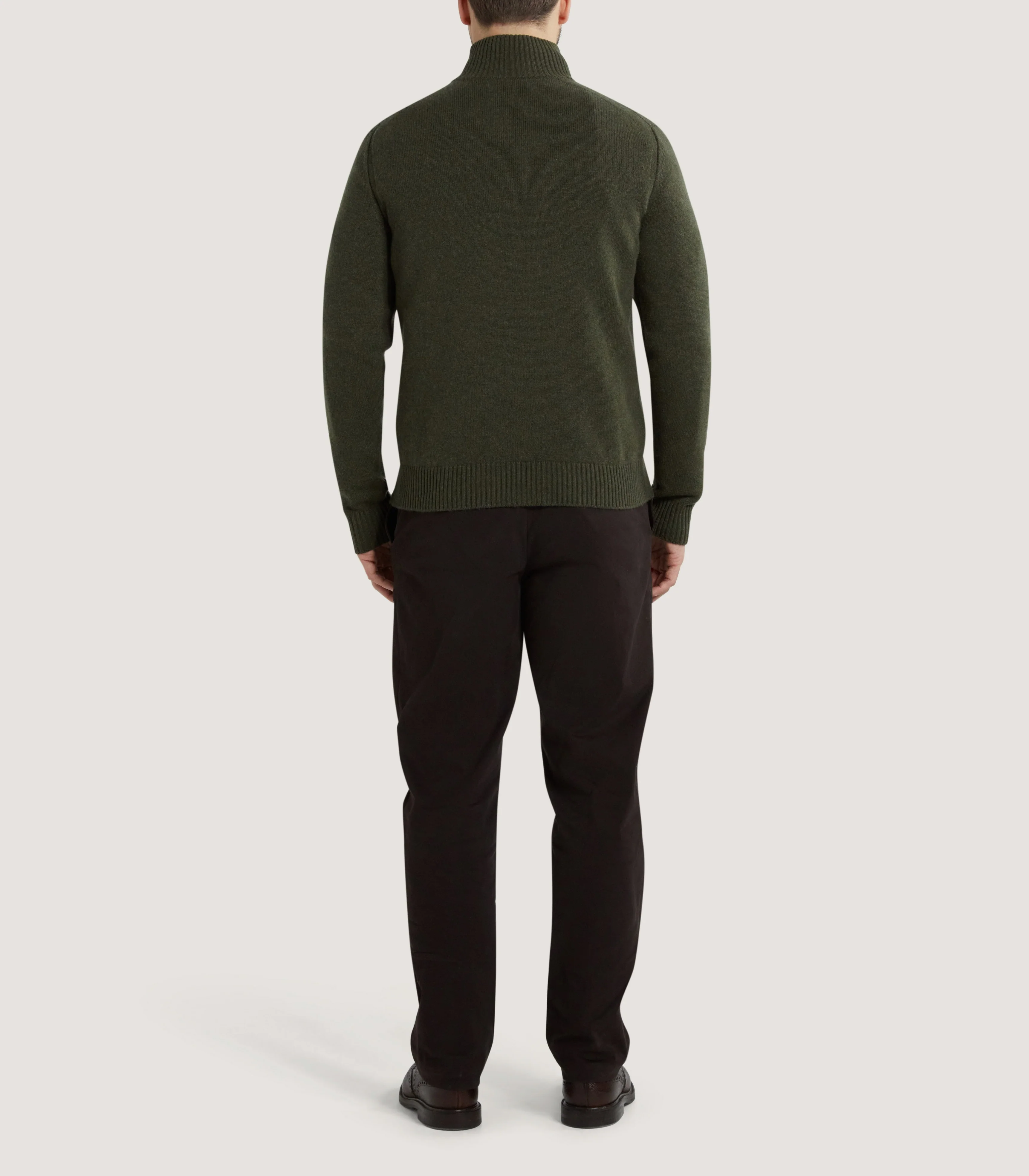 Men's Cashmere Quarter Zip Sweater in Loden - Image 4