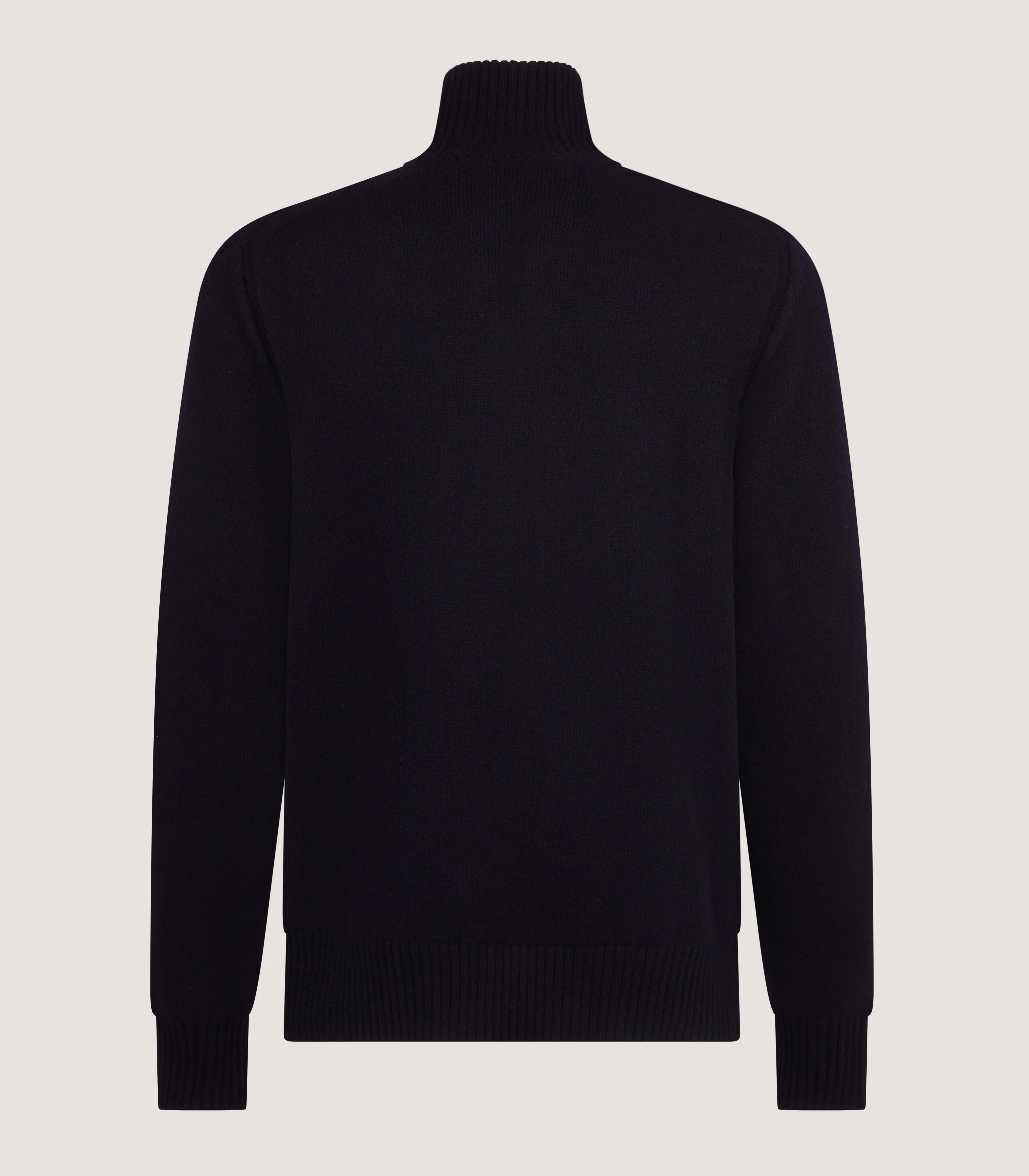 Men's Cashmere Quarter Zip Sweater in Midnight - Image 3