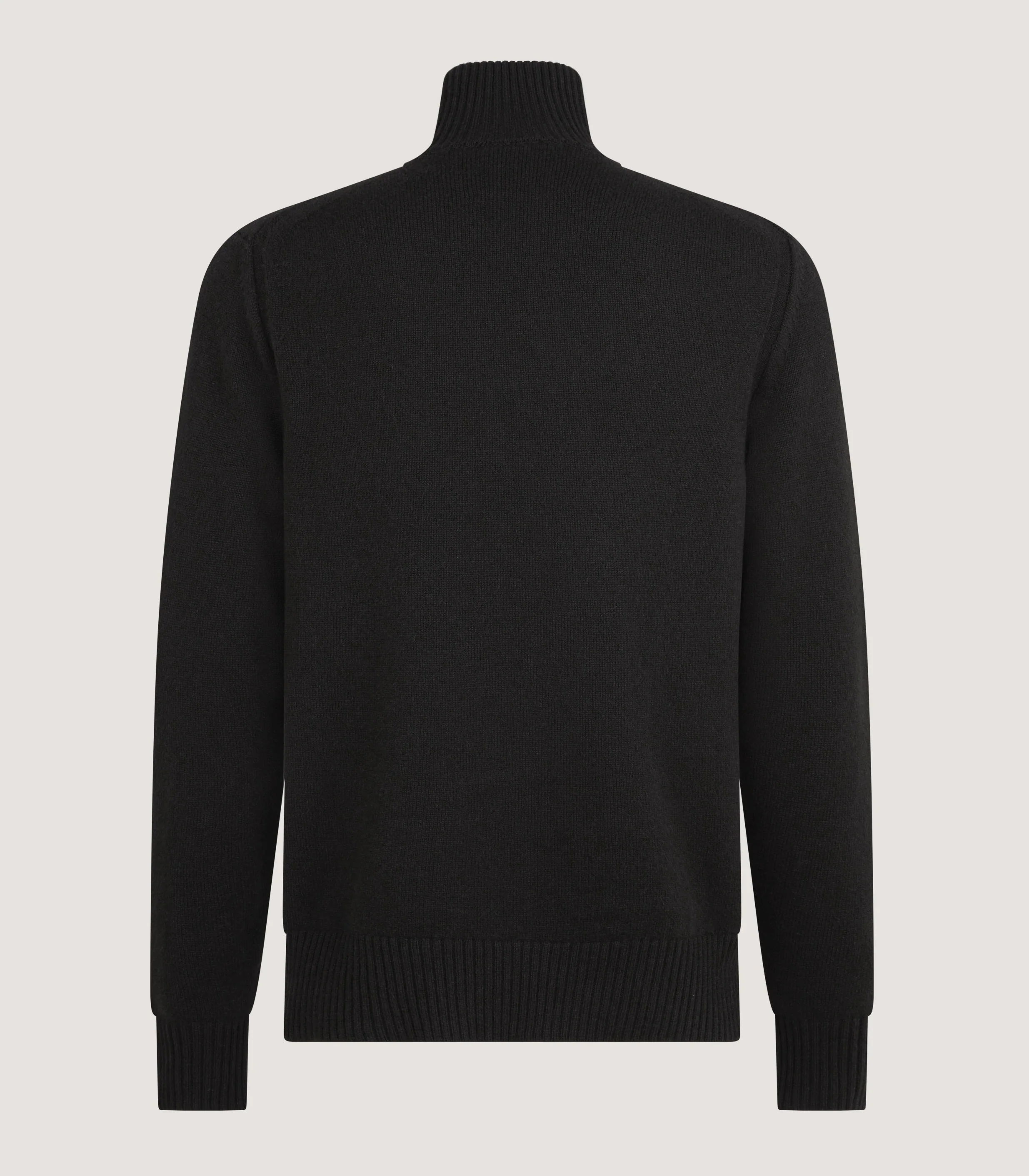 Men's Cashmere Quarter Zip Sweater in Military - Image 3