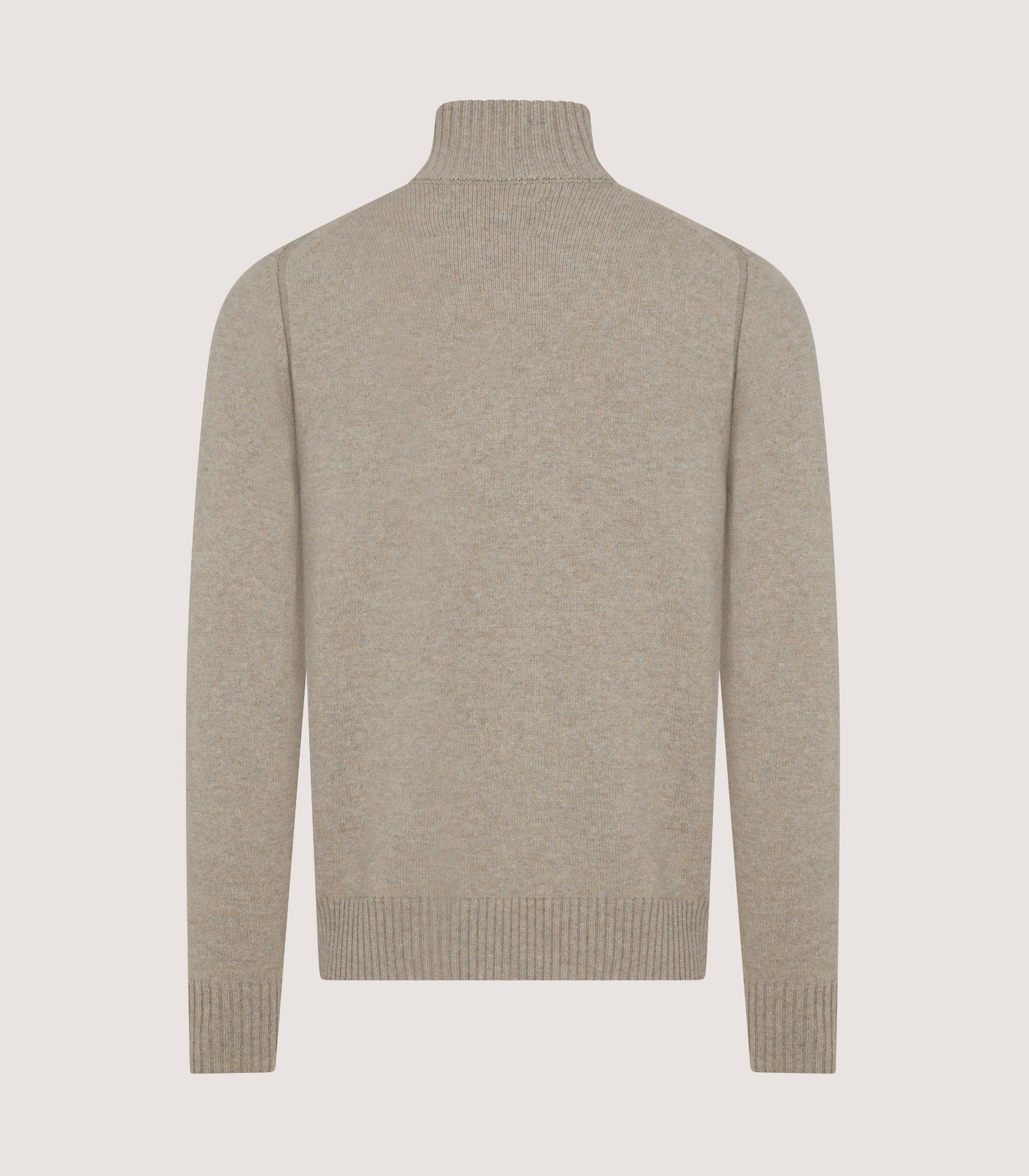 Men's Cashmere Quarter Zip Sweater in Pigeon - Image 3