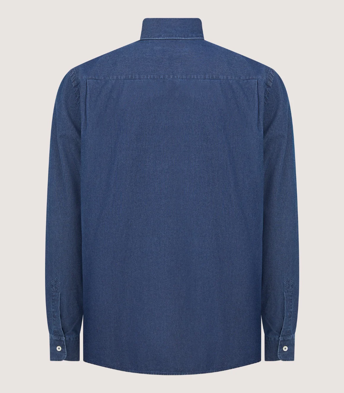 Men's Chambray Shirt in Denim Blue - Image 3