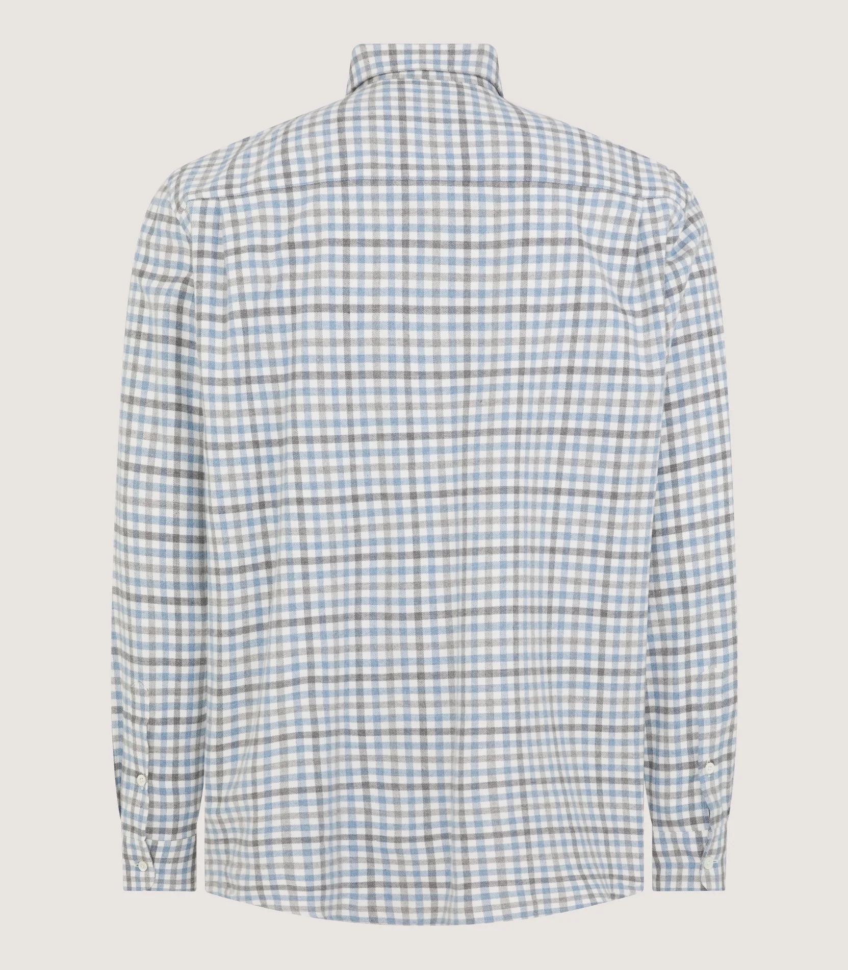Men's Check Flannel Shirt in Dove - Image 3