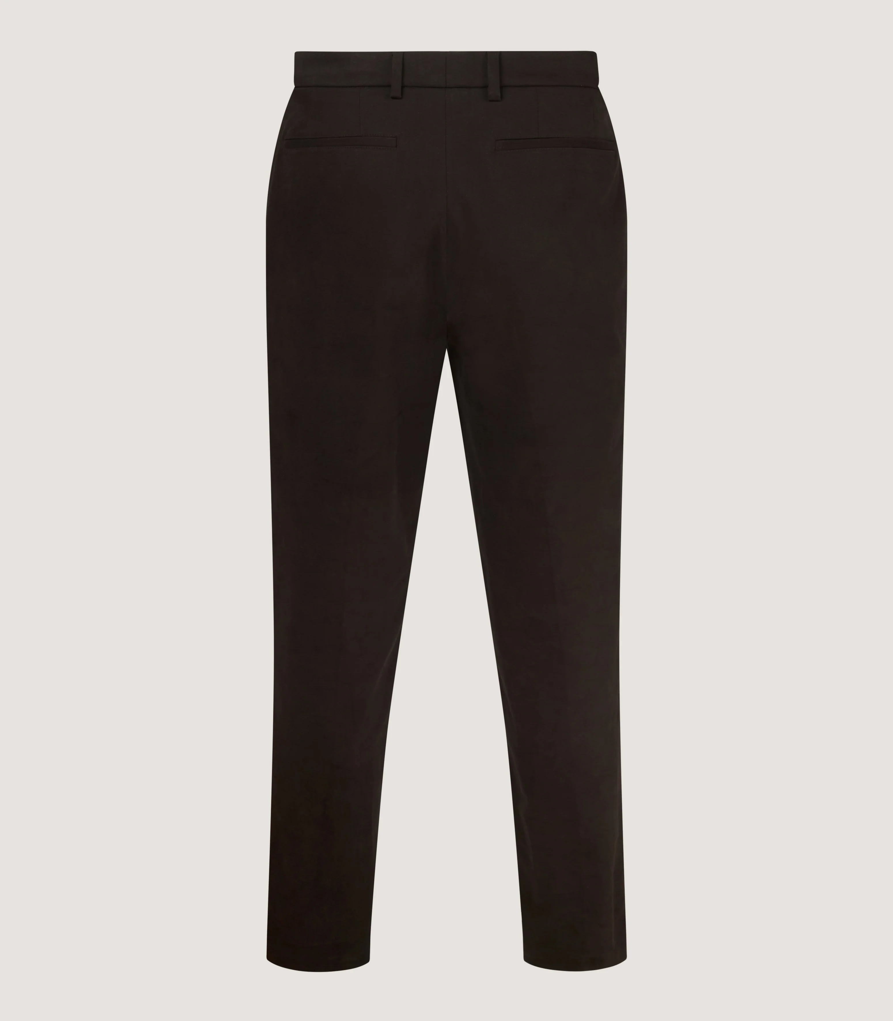 Men's Cotton Flat Front Trousers in Walnut - Image 3