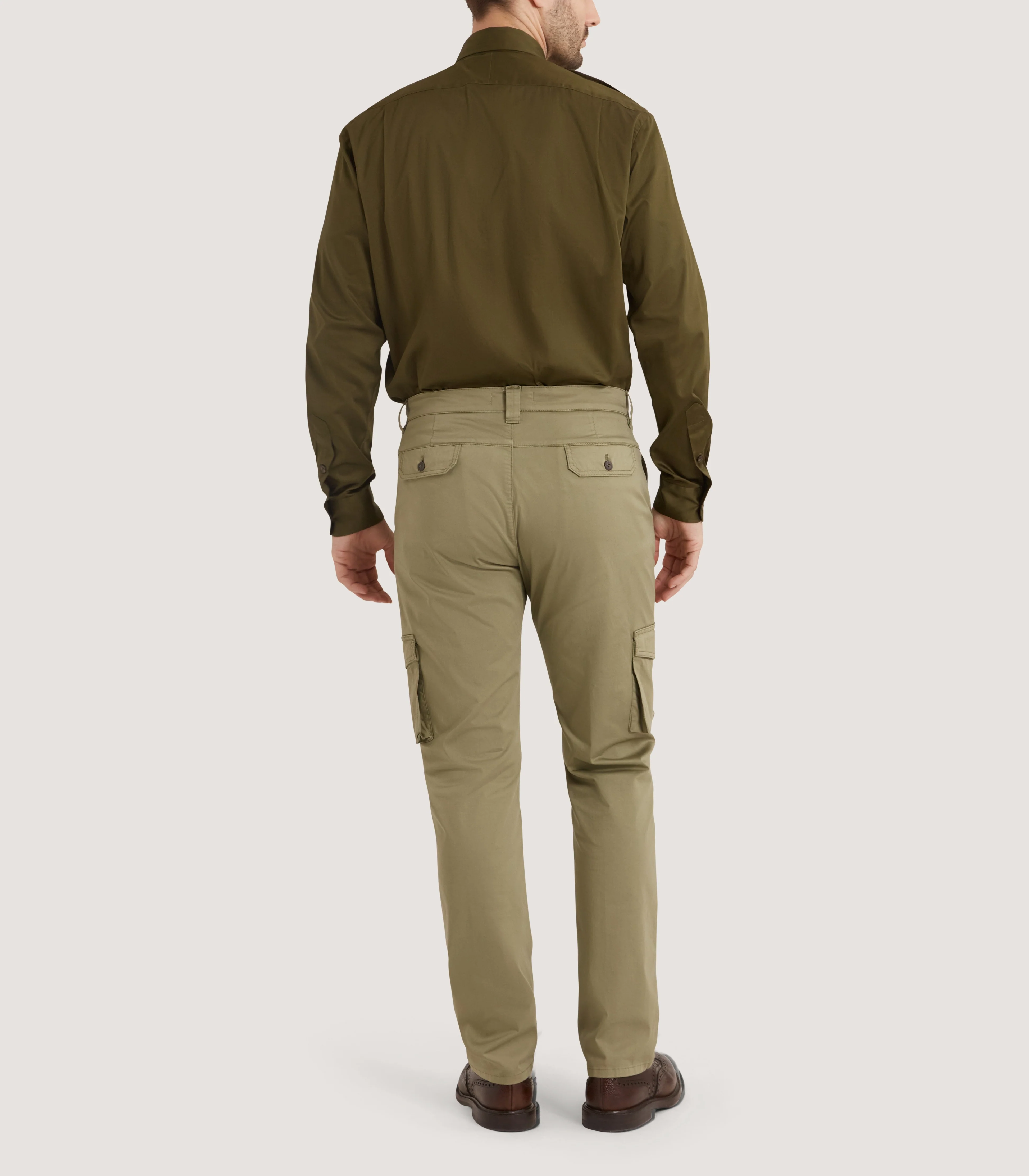 Men's Cotton Khartoum Shirt in Loden - Image 4