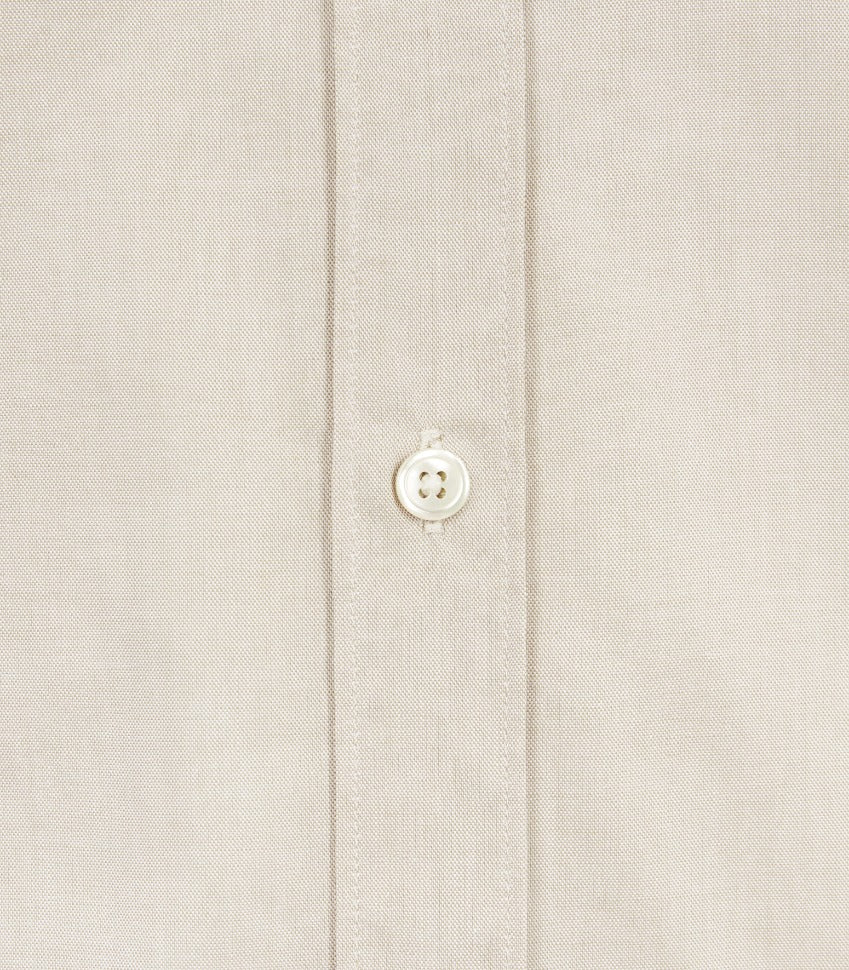 Men's Cotton Shirt in Stone - Image 5