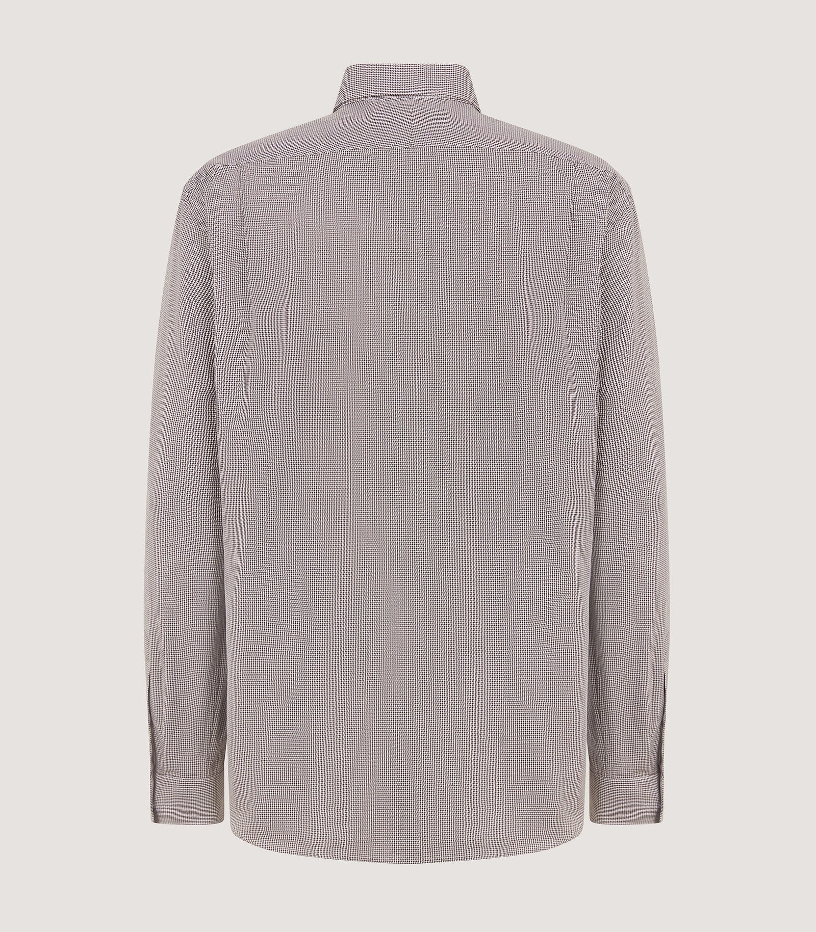 Men's Cotton Shirt With Horn Buttons in Peppercorn - Image 3