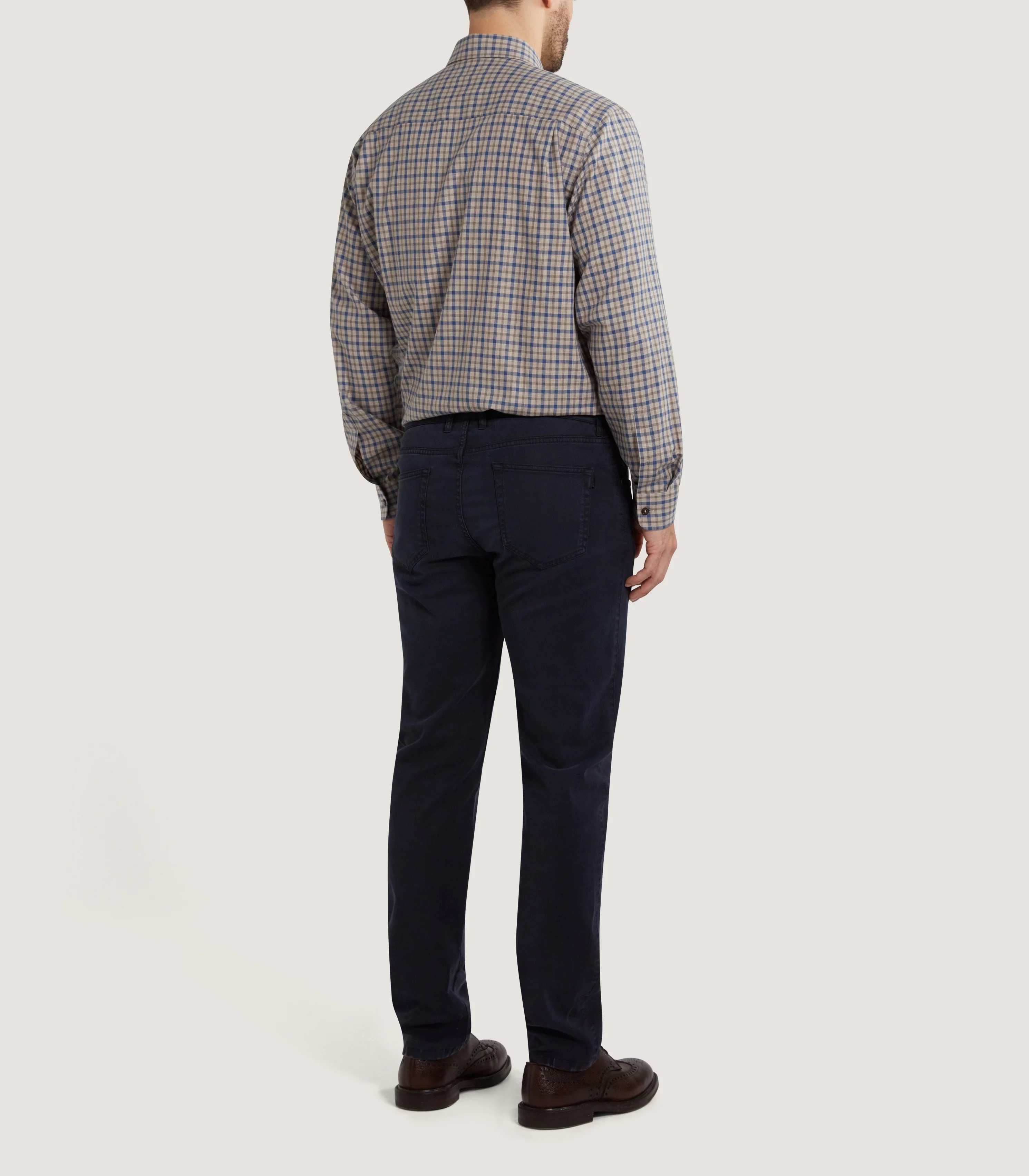 Men's Cotton Single Pocket Shirt in Dove - Image 4