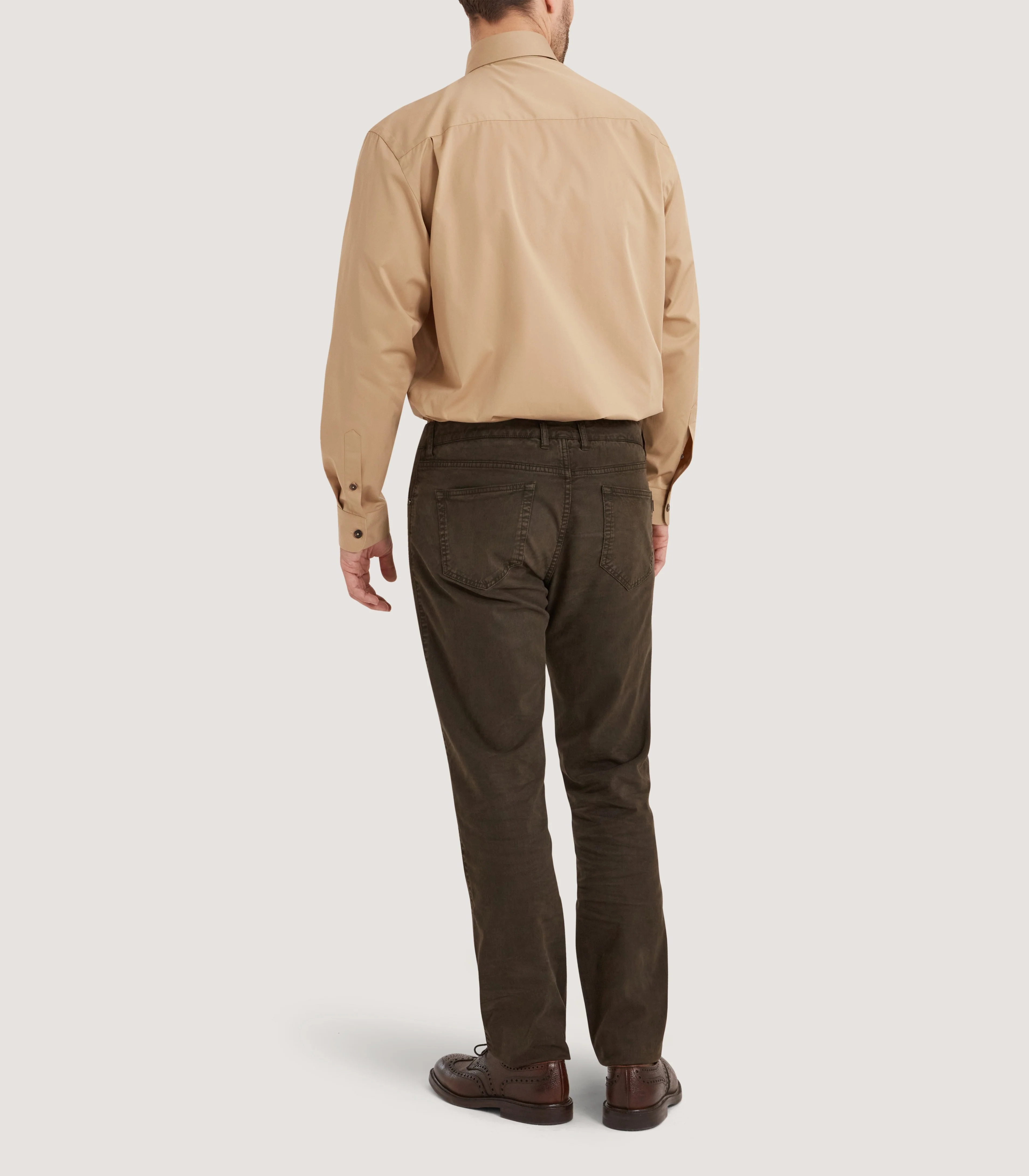 Men's Cut Away Collar Shirt in Desert - Image 4