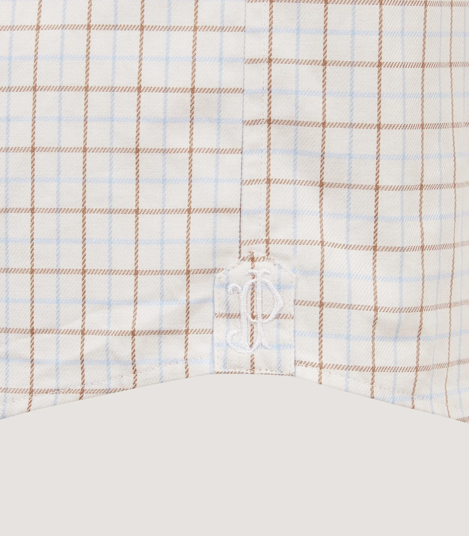 Men's Cut Away Collar Tattersall Shirt in Sky Blue - Image 5