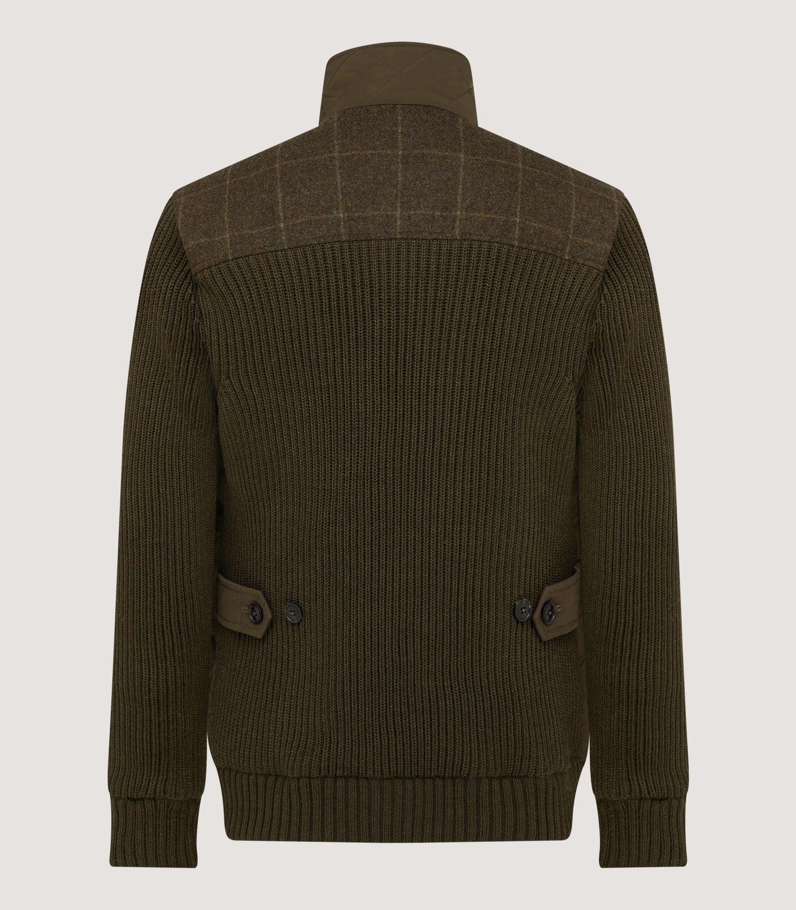Men's Devonshire Nylon Quilted Zip Front Cardigan in Loden - Image 3