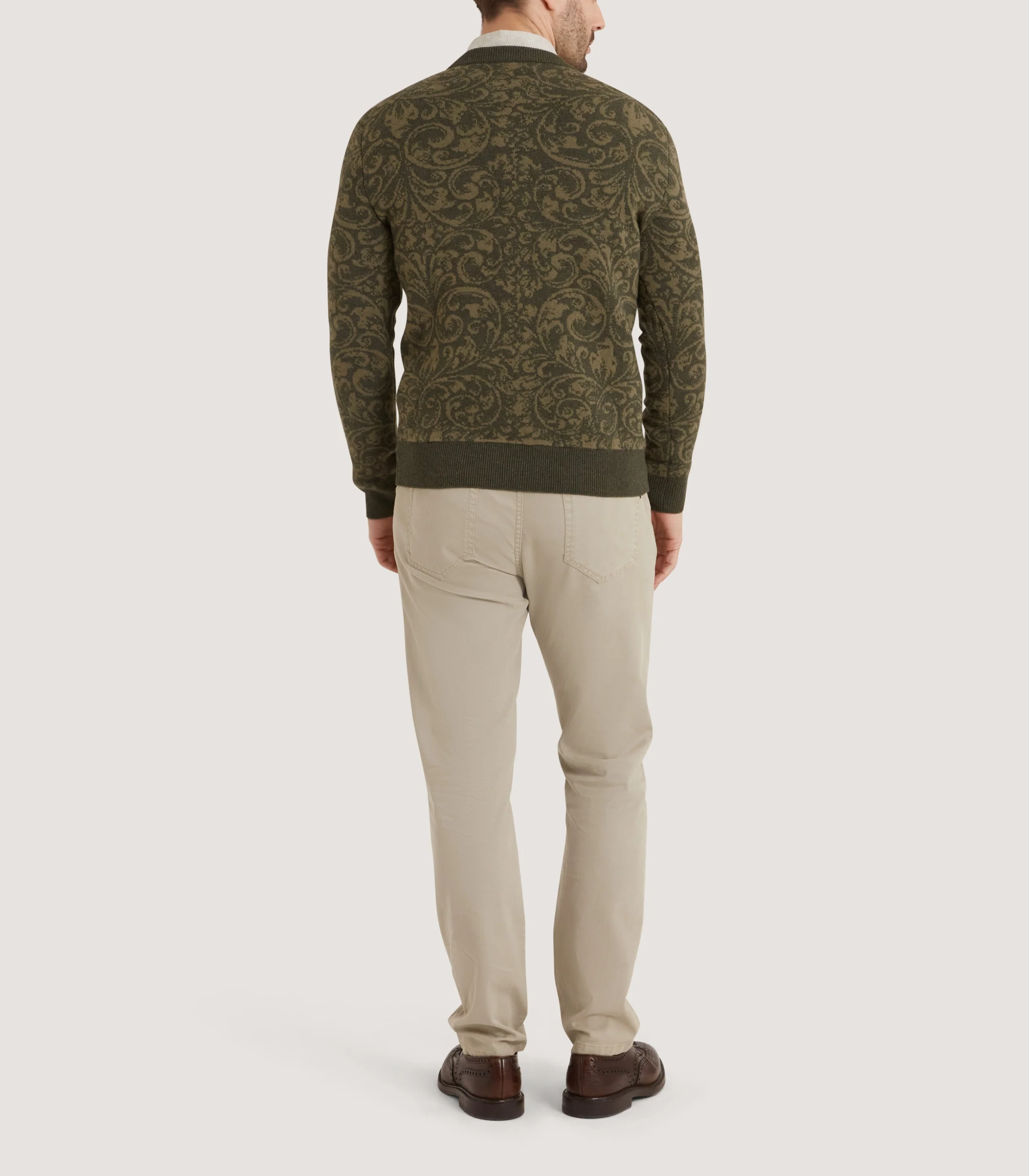 Men's Emberton Rose and Scroll Sweater in Loden - Image 4