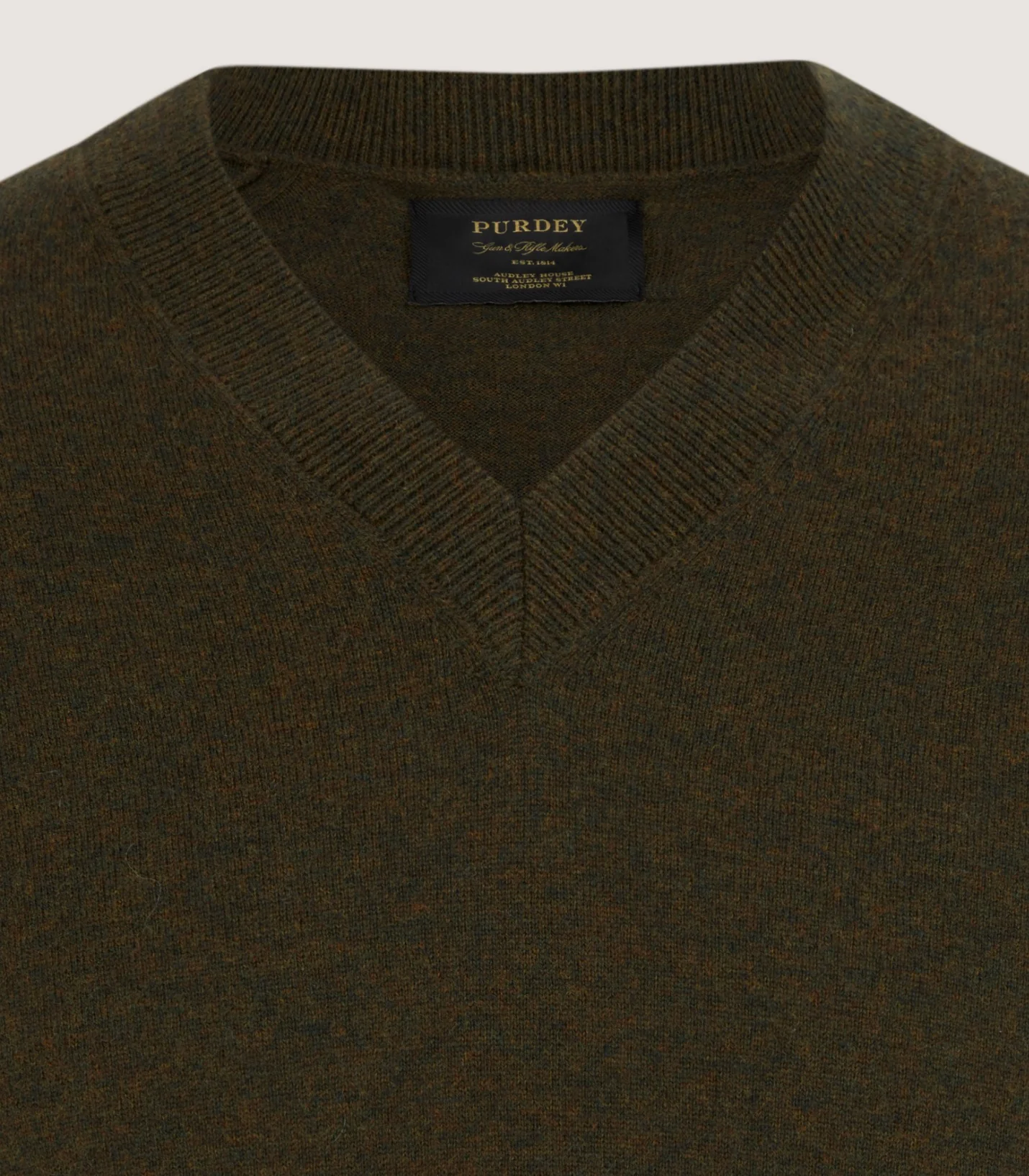 Men's Ensay British Outdoor V Neck Jumper in Loden - Image 5