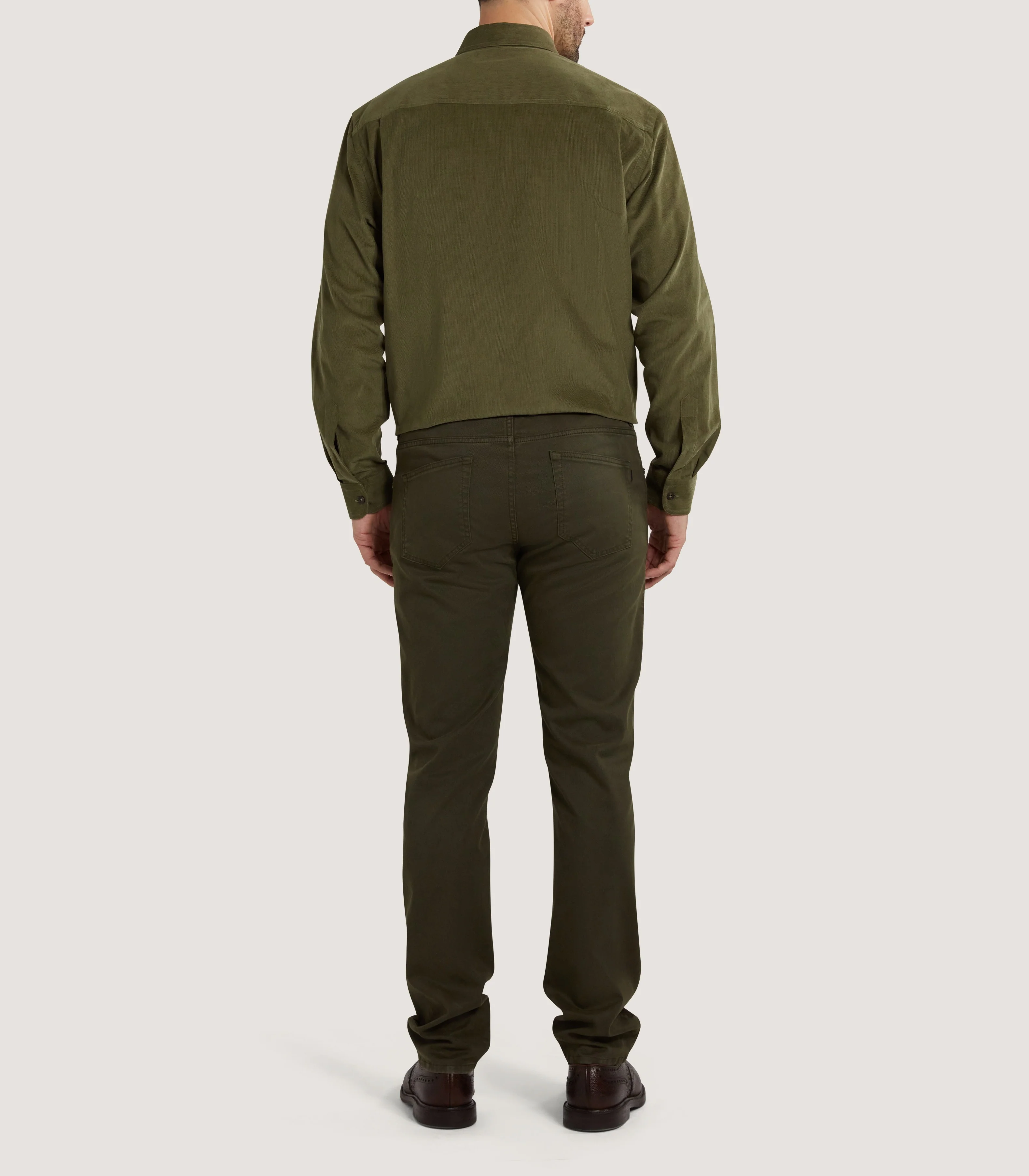 Men's Five Pocket Trousers in Forest Green - Image 4