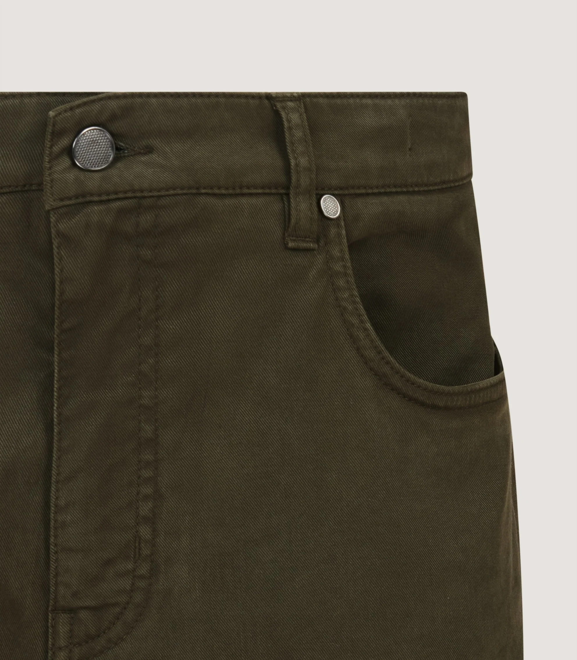 Men's Five Pocket Trousers in Forest Green - Image 5