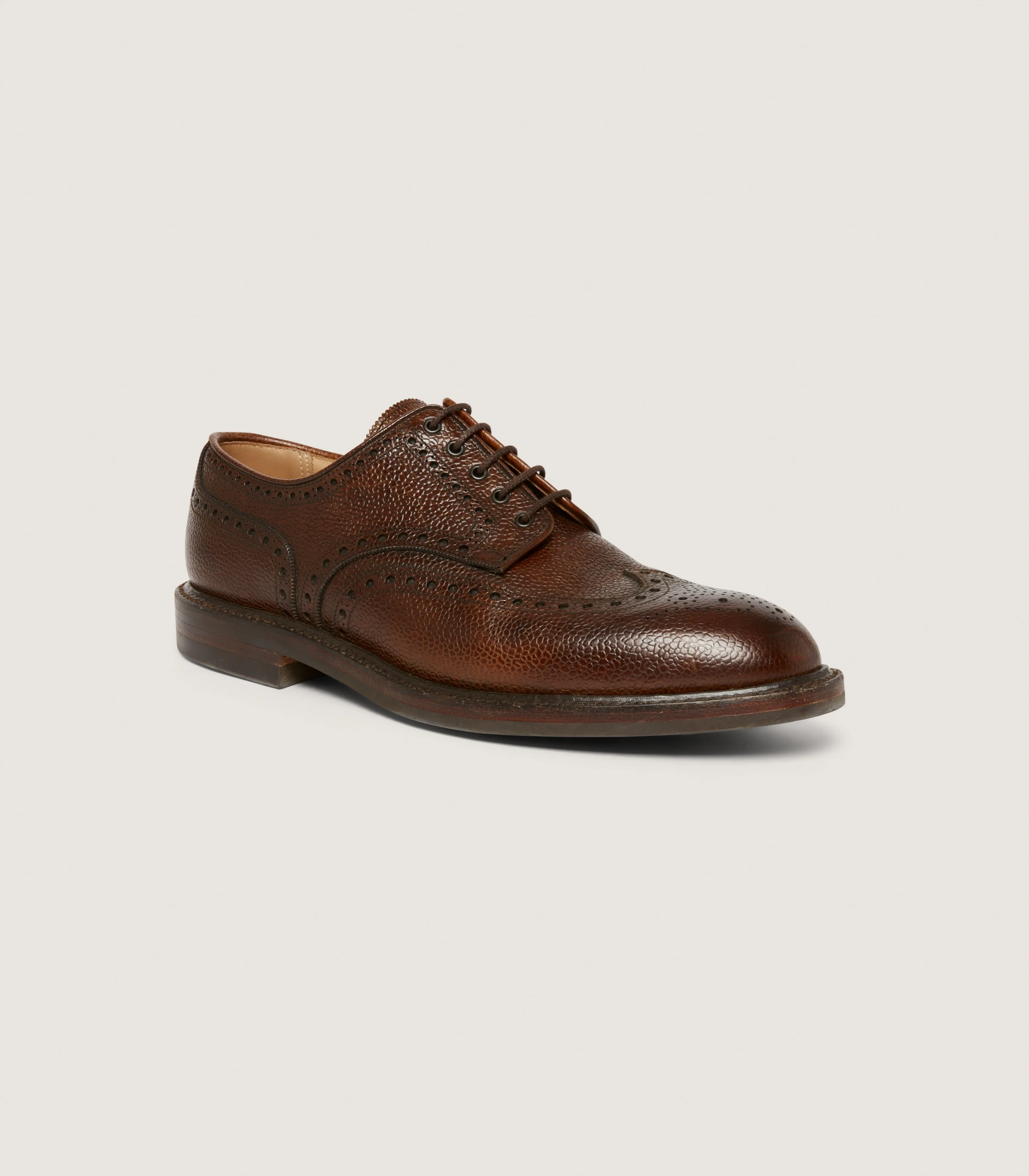 Men's Grain Leather Derby Brogue Shoe With Danite Sole - Image 3