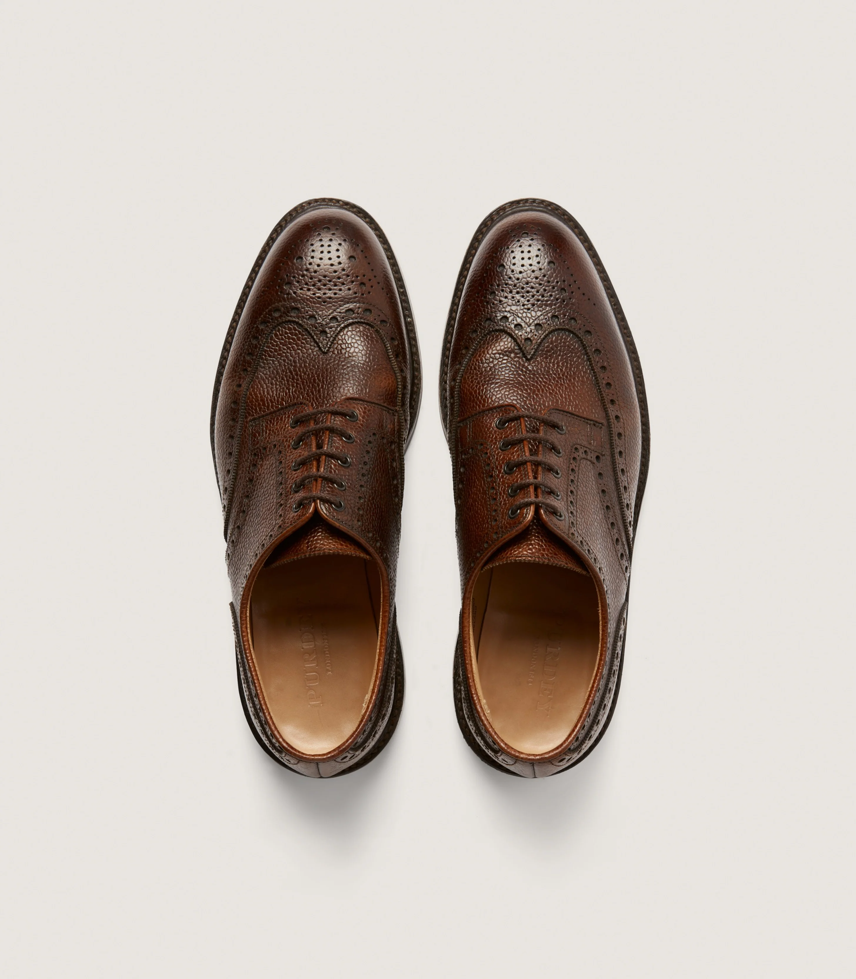 Men's Grain Leather Derby Brogue Shoe With Danite Sole - Image 4