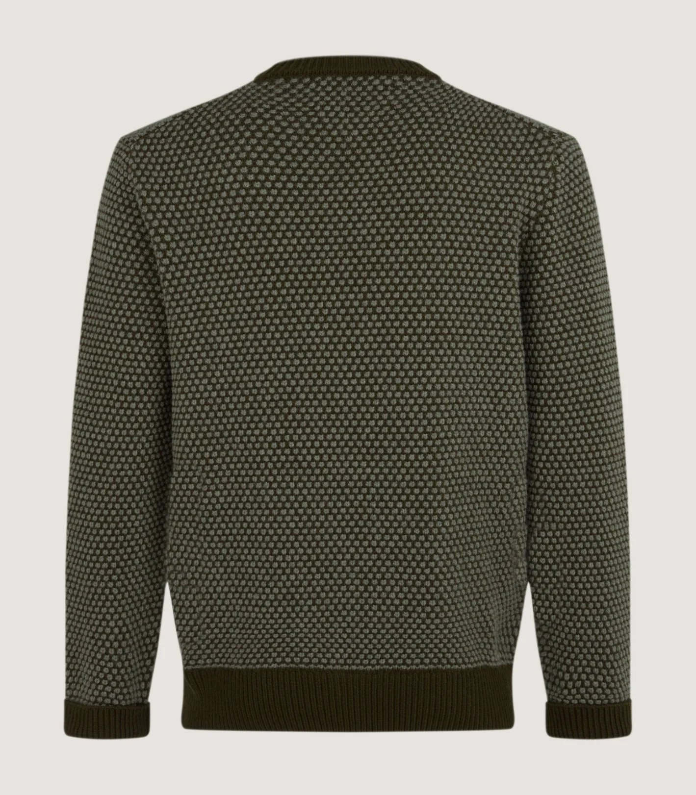 Men's Hamilton Bicolour Round Neck Sweater in Military - Image 3